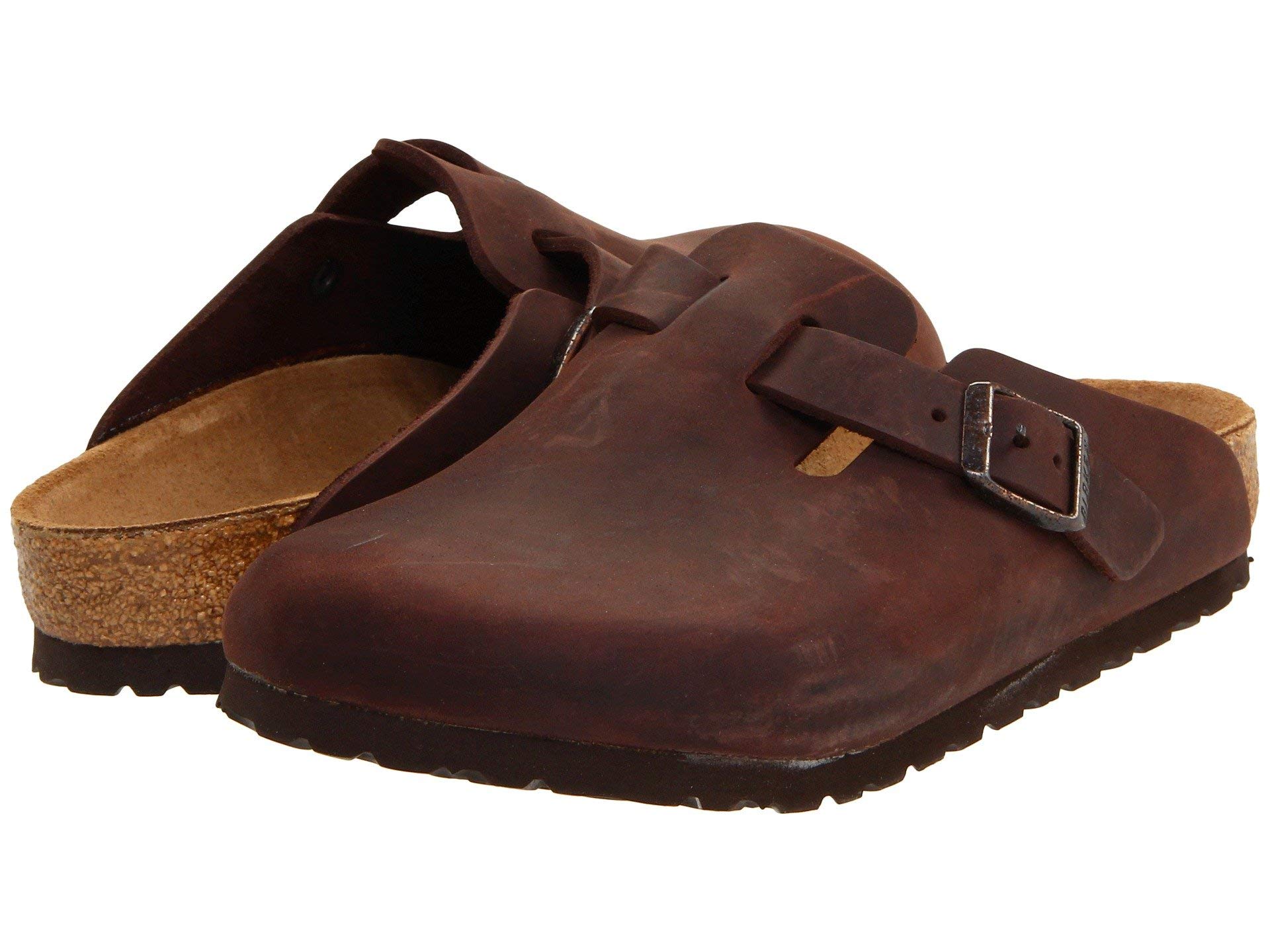 Birkenstock Women's Custom Boston Black Oil Leather Clogs - Comfortable Slip-On Shoes for Casual Wear, Home & Office