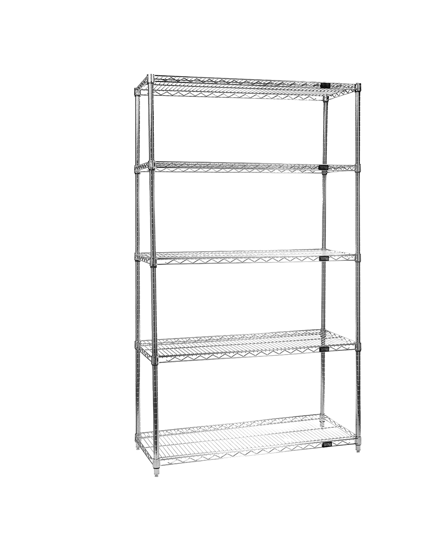 QUANTUM STORAGE SYSTEMS WR63-1236C-5 Chrome Wire Shelving Starter Kit - 5 Shelves, 63