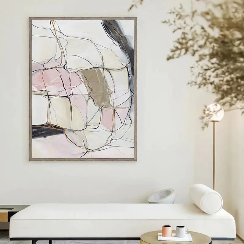 Abstract Painting #AB 006 - Modern Wall Art for Living Room, Bedroom & Office Decor | Handmade Canvas Artwork