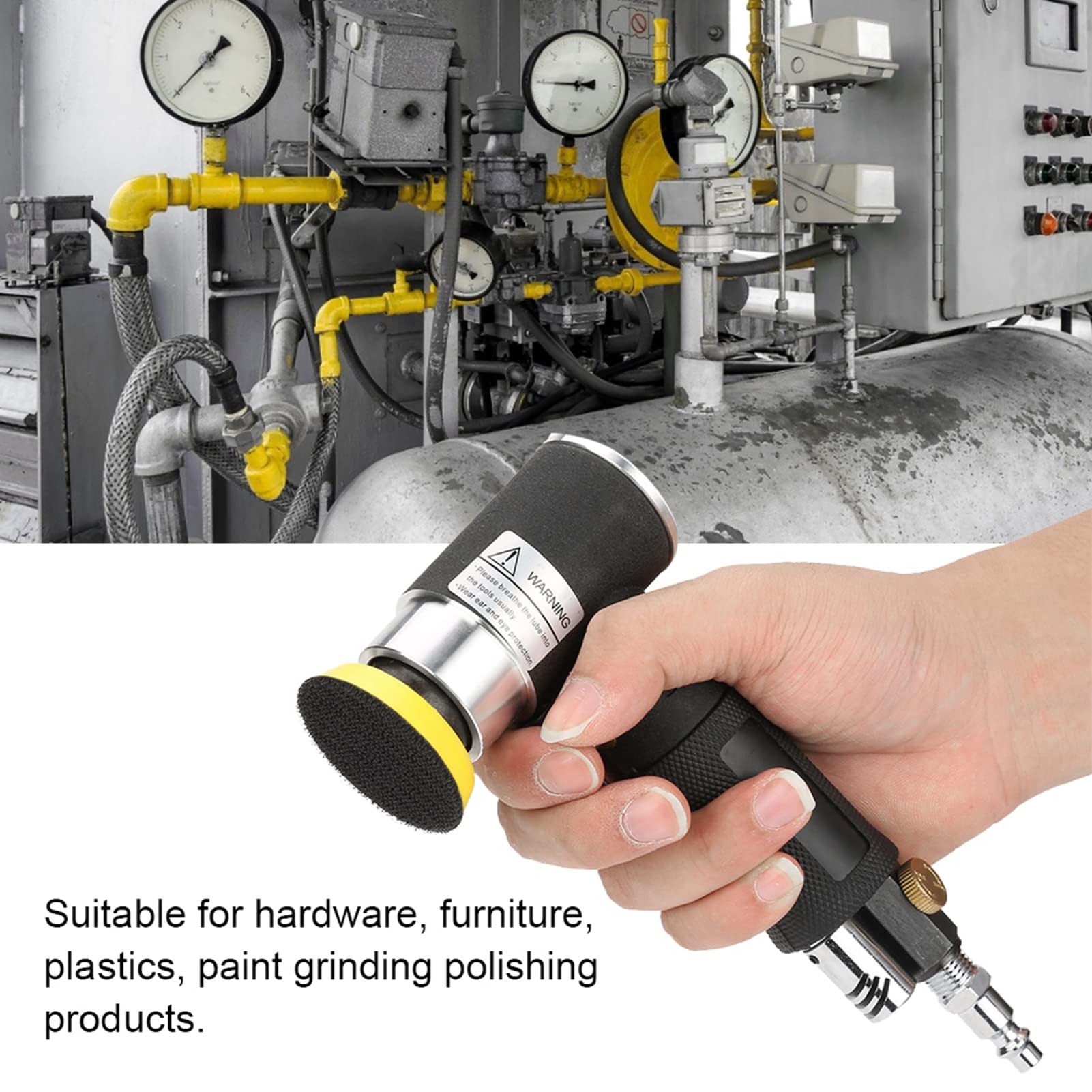 90° Air Angle Sander - Mini Pneumatic Polisher Grinder with 2