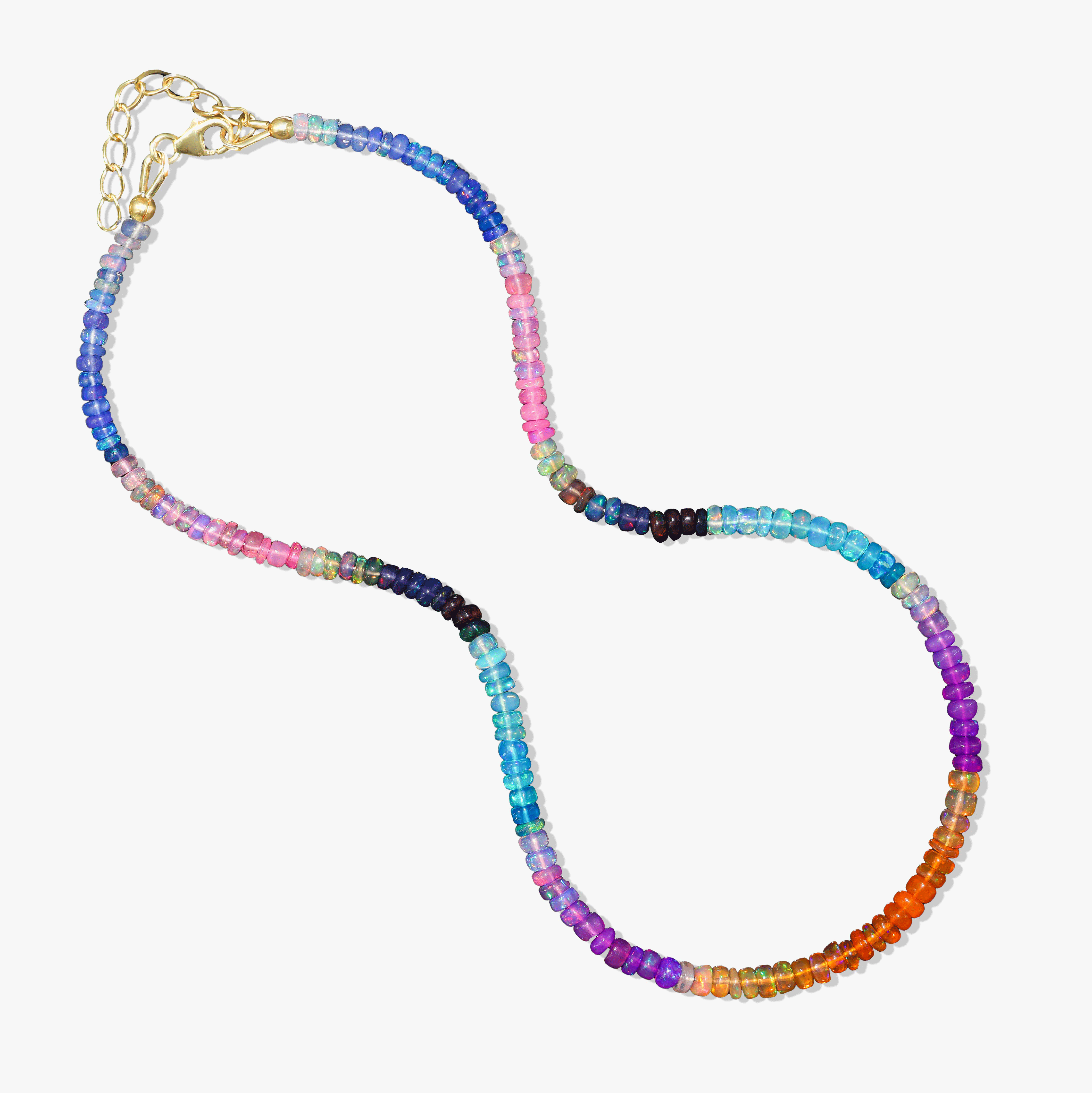 Rainbow Fire Multi Opal Beaded Necklace - Elegant Handmade Jewelry for Women | Perfect for Weddings, Parties & Special Occasions