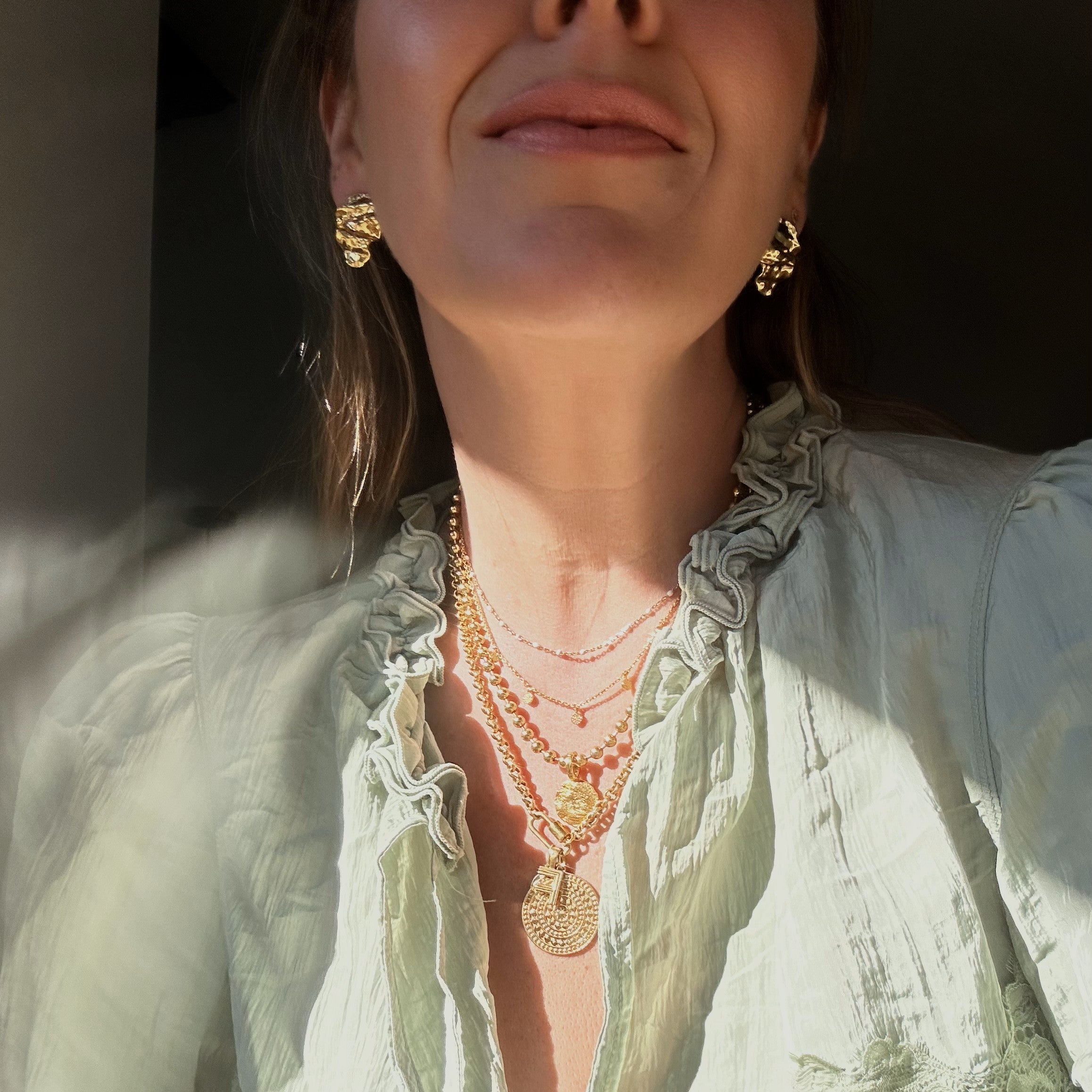 Mini Molten Coin Pendant Necklace - Handmade Silver Jewelry for Women - Perfect Gift for Birthday, Anniversary & Valentine's Day - Boho Chic Style for Everyday Wear & Special Occasions