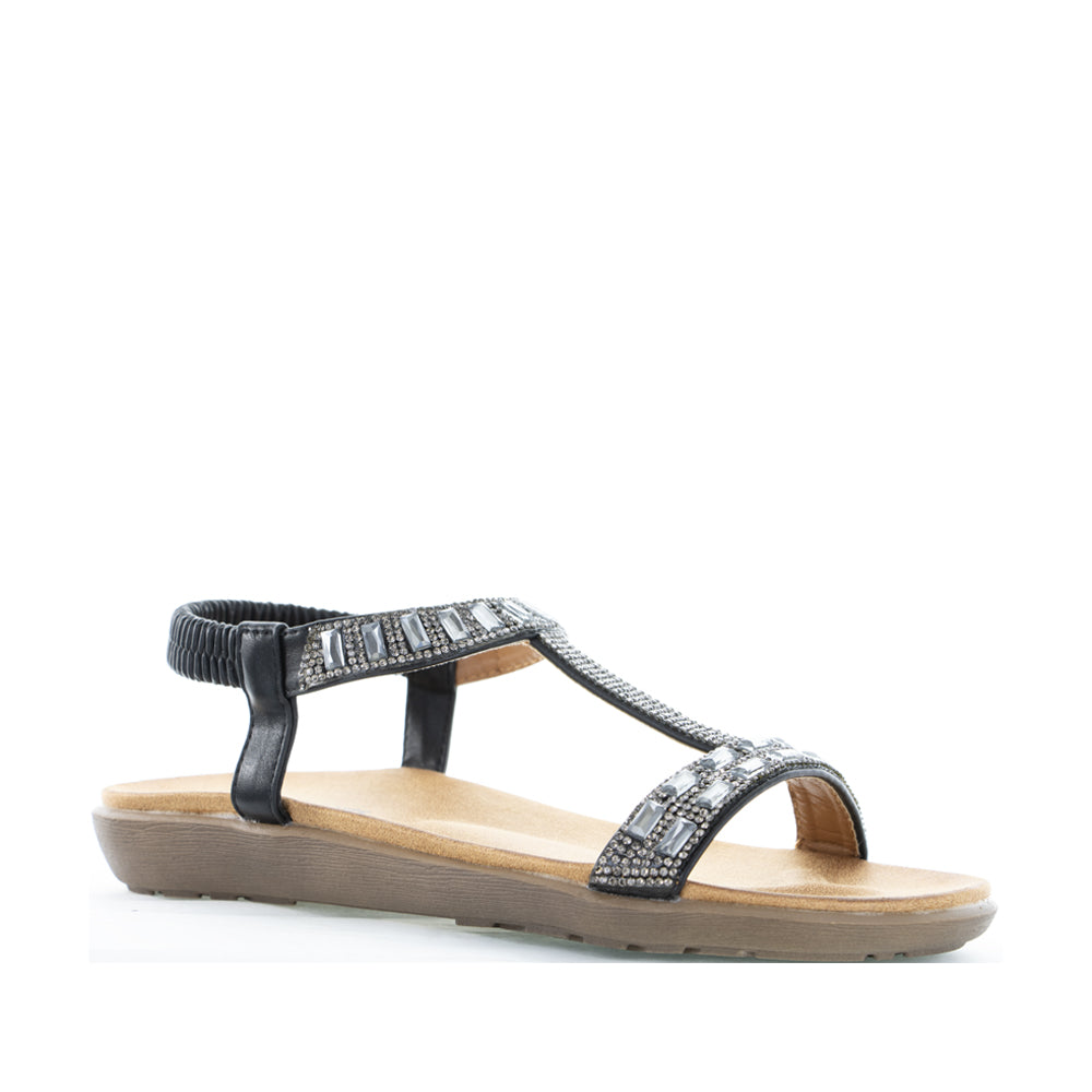 CC RESORTS USHA BLACK - Stylish and Comfortable Women's Sandals for Beach, Vacation, and Summer Outfits