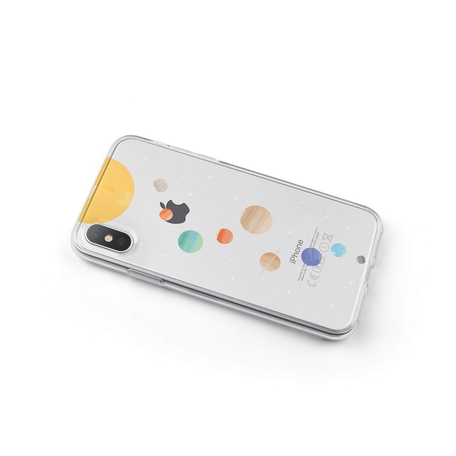 Premium Clear Shockproof Hybrid Case for iPhone XR (6.1 Inch) - TPU Bumper & Acrylic Back with Tempered Glass Screen Protector - Solar System Planets Design - Perfect for Outdoor Adventures, Travel & Daily Protection
