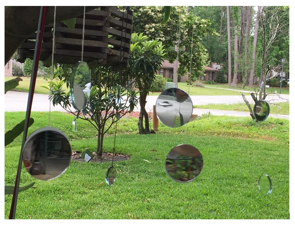 Handmade Whimsical Dancing Garden Mirror Suncatcher - Unique Hanging Disc Artisan Gift for Valentine's Day, Mother's Birthday & Spring Holidays - Perfect for Home Decor, Garden Ornament and Special Occasion Presents