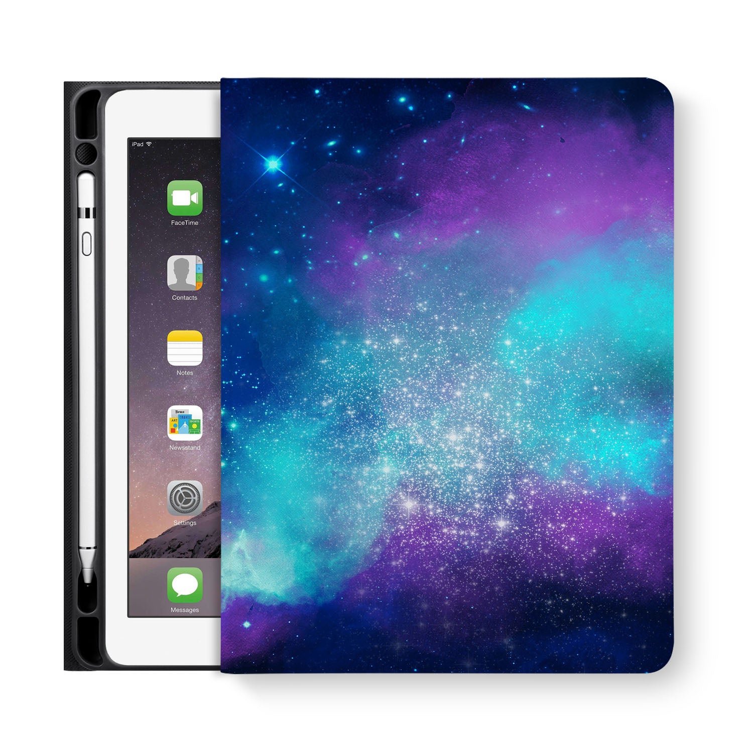 Premium iPad Folio Case with Galaxy Universe Design - Slim Protective Cover for iPad 6/7/8/9/10 (2022-2024 Models) | Perfect for Work, Travel & School Use