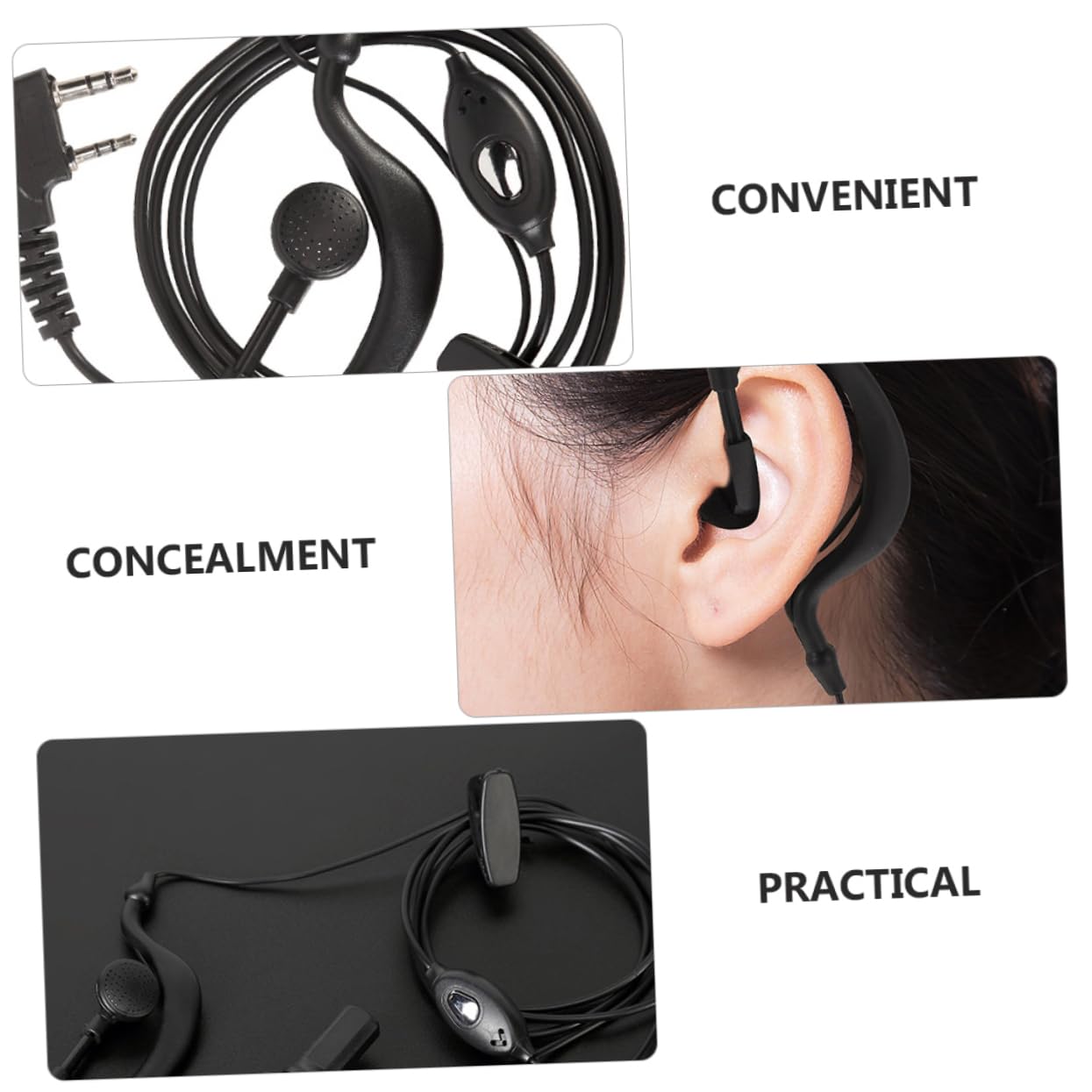 Hoement Pack Radio Earpiece Headset - Noise Cancelling Two-Way Communication Headset for Security, Construction & Event Staff - Ideal for Clear Hands-Free Communication in Loud Environments