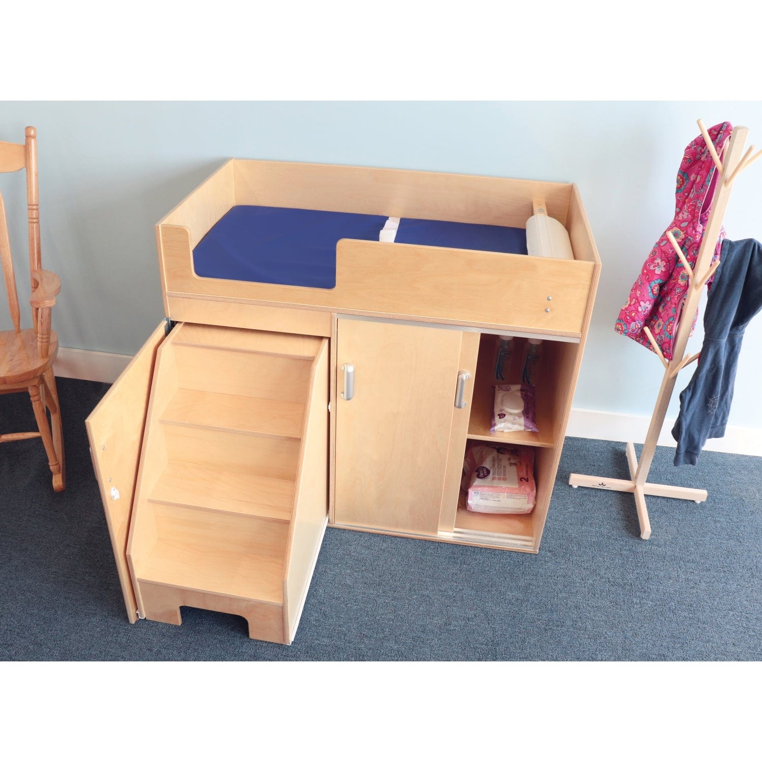 Whitney Brothers Toddler Changing Cabinet - Safe & Sturdy Nursery Furniture for Diaper Changes - Perfect for Daycares, Nurseries, and Home Use