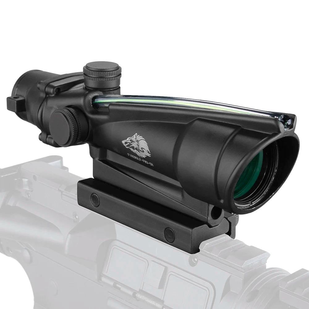 Fire Wolf 5x35 Tactical Rifle Scope with Green/Red Dot Reticle - Fiber Optic Sight for Hunting & Spotting | Perfect for Rifle Hunting, Tactical Shooting & Outdoor Adventures