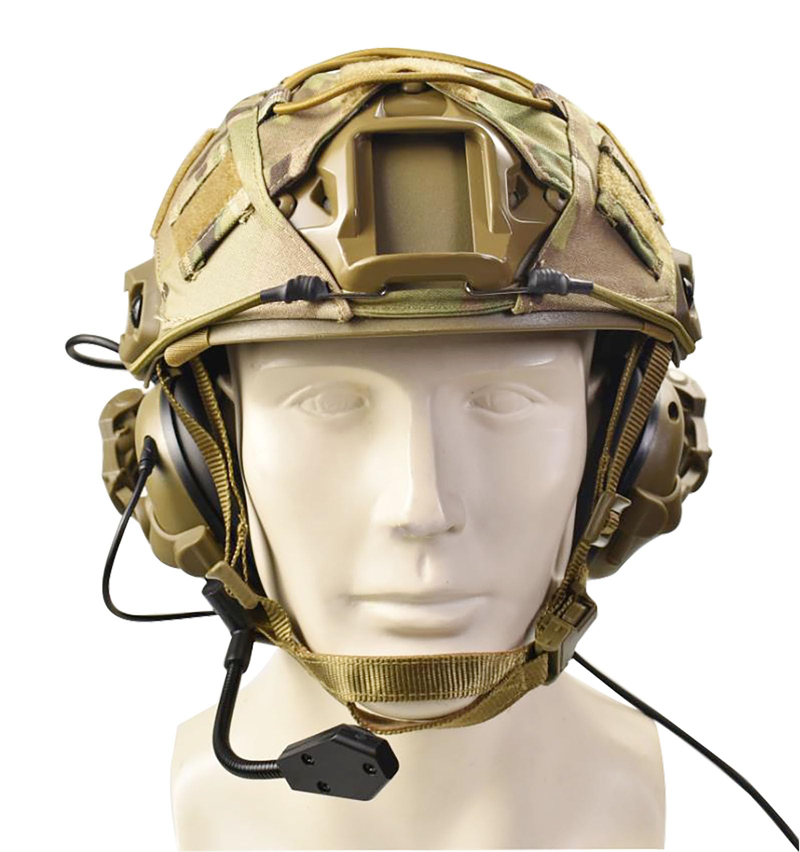 Tactical Airsoft Fast Helmet Set with Military Noise Cancelling Headset, Rail Mount & Memory Foam Padding - Adjustable Size for Adults & Teens | Perfect for Airsoft Games, Military Simulation & Outdoor Adventures