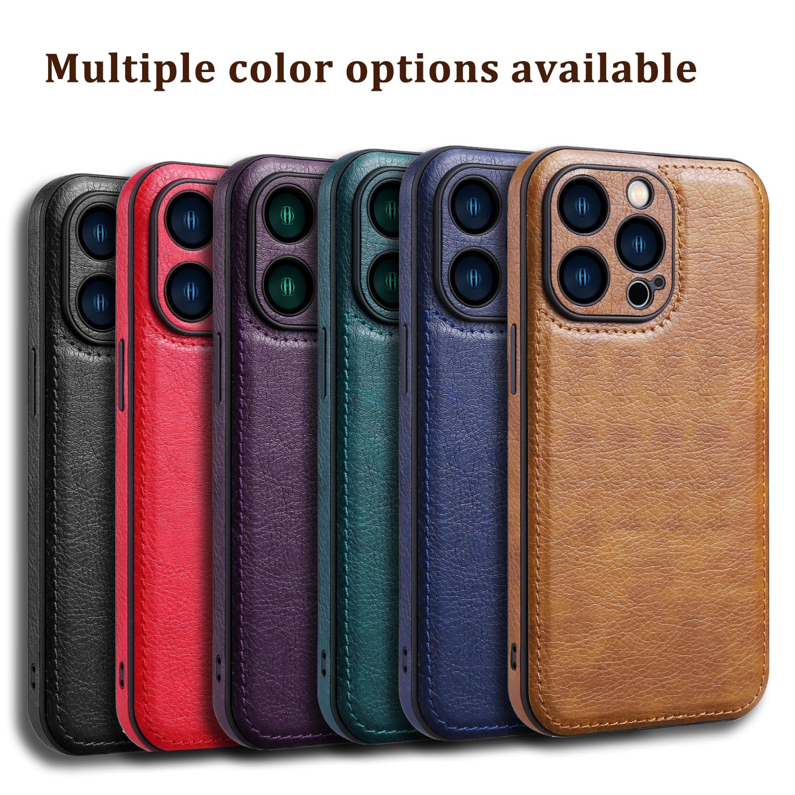 Custom Engraved Leather Phone Case for iPhone 16/15/14/13/12/11 Pro Max Plus Mini - Personalized Name Protection Cover (Genuine Brown Leather) - Perfect Gift for Birthday, Anniversary & Daily Use