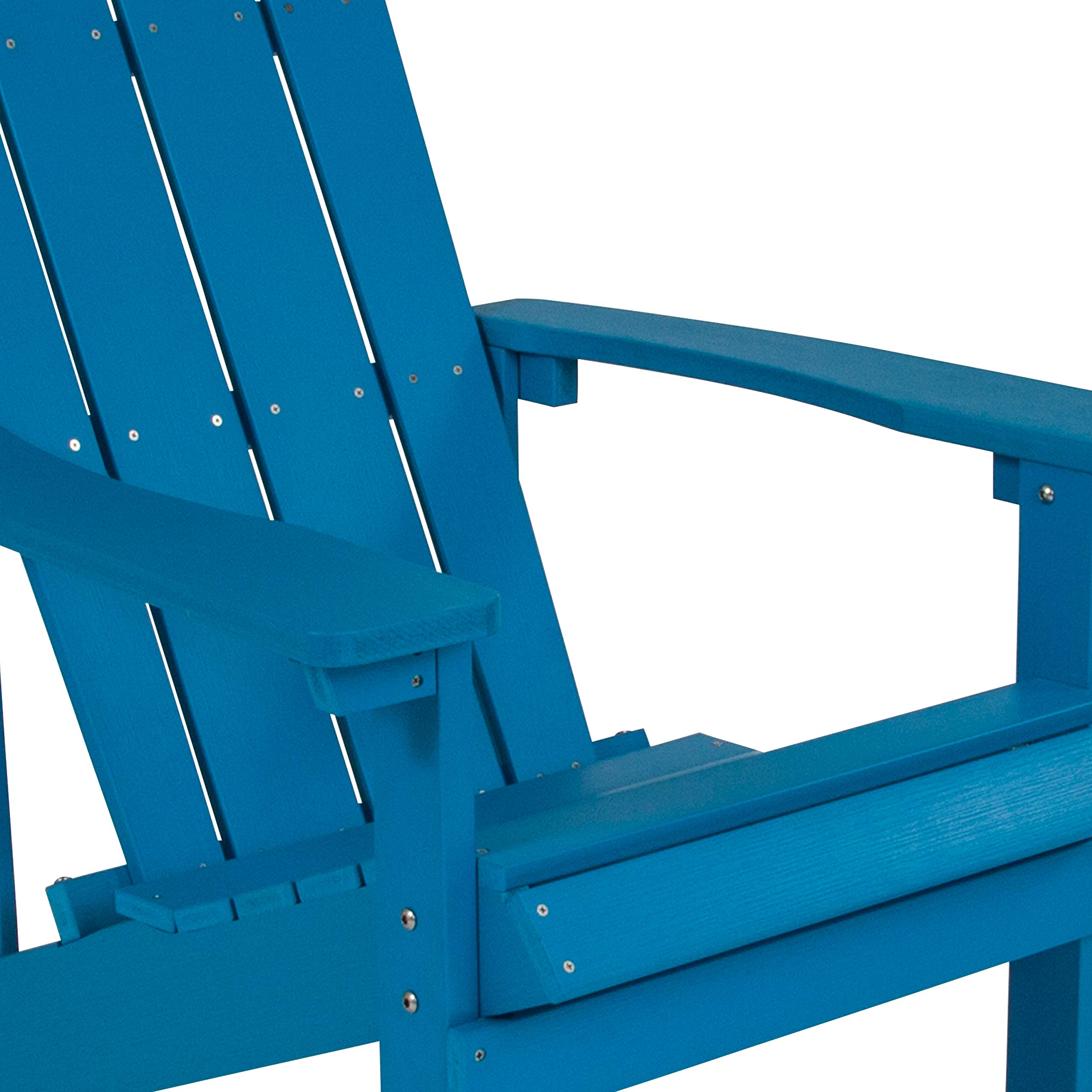 Durable Poly Resin Adirondack Chair for Indoor & Outdoor Use - Weather-Resistant Commercial Grade Deck & Patio Seating in Blue | Perfect for Backyard, Poolside, Garden & Beach Relaxation