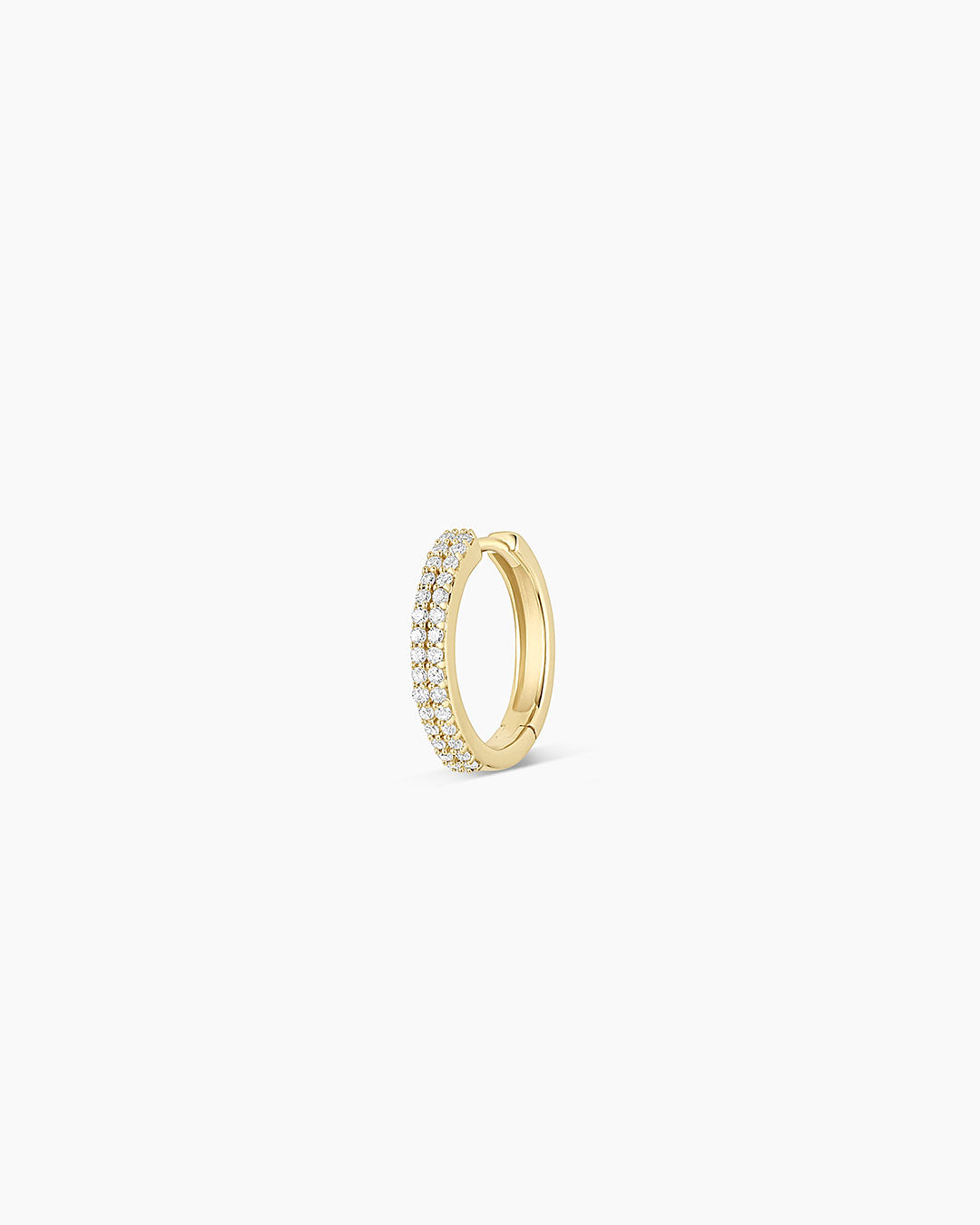 Diamond Double Down Single Huggie Earrings - Elegant Gold Hoop Earrings for Women, Perfect for Everyday Wear & Special Occasions