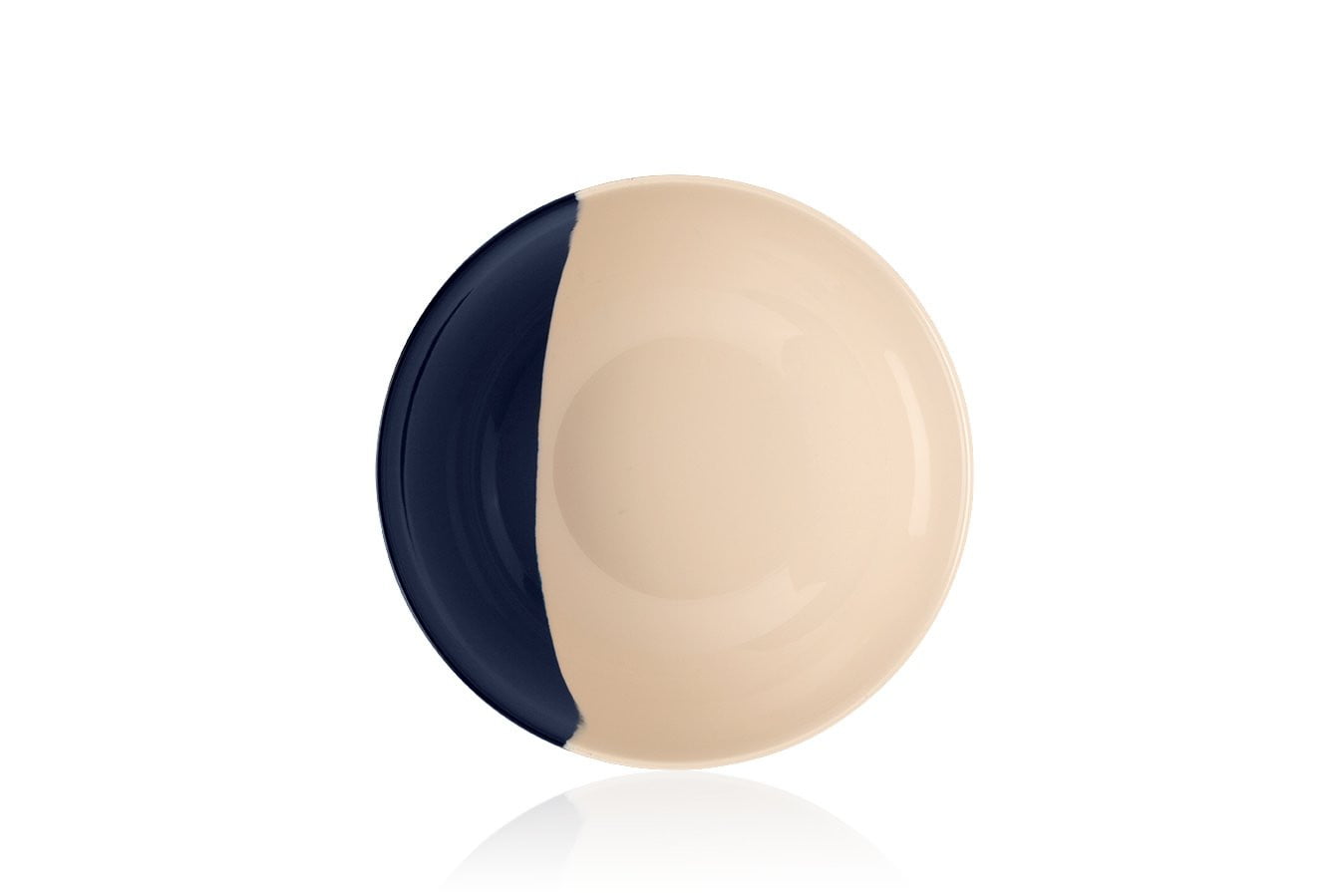 Premium 1/2 & 1/2 Melamine Bowls Set of 4 - Ivory & Navy Color Mix - Durable Dishwasher Safe Dinnerware by Thomas Fuchs Creative - Perfect for Outdoor Dining, Picnics & Party Serving