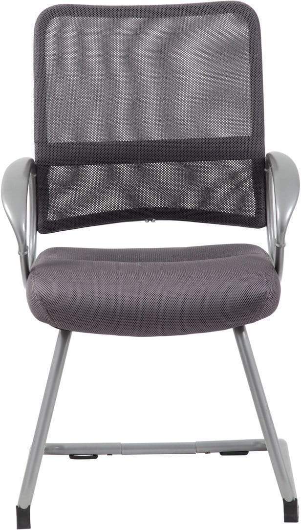 Boss Mesh Back Office Chair with Pewter Finish - Ergonomic Guest Chair [B6419] for Home Office, Conference Room & Reception Area