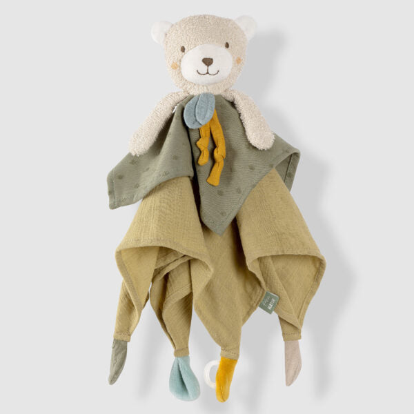 FehnNATUR Sensory Bear Comforter - Soft Plush Stuffed Animal Toy for Babies & Toddlers | Calming Cuddle Buddy for Sleep, Anxiety Relief & Sensory Development | Perfect Nursery Gift for Newborns & Kids