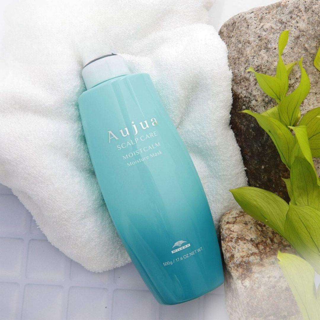 Aujua Moist Calm Moisturizing Hair Mask for Dry & Itchy Scalp - 500ml Deep Hydration Treatment | Repair Damaged Hair at Home or Salon