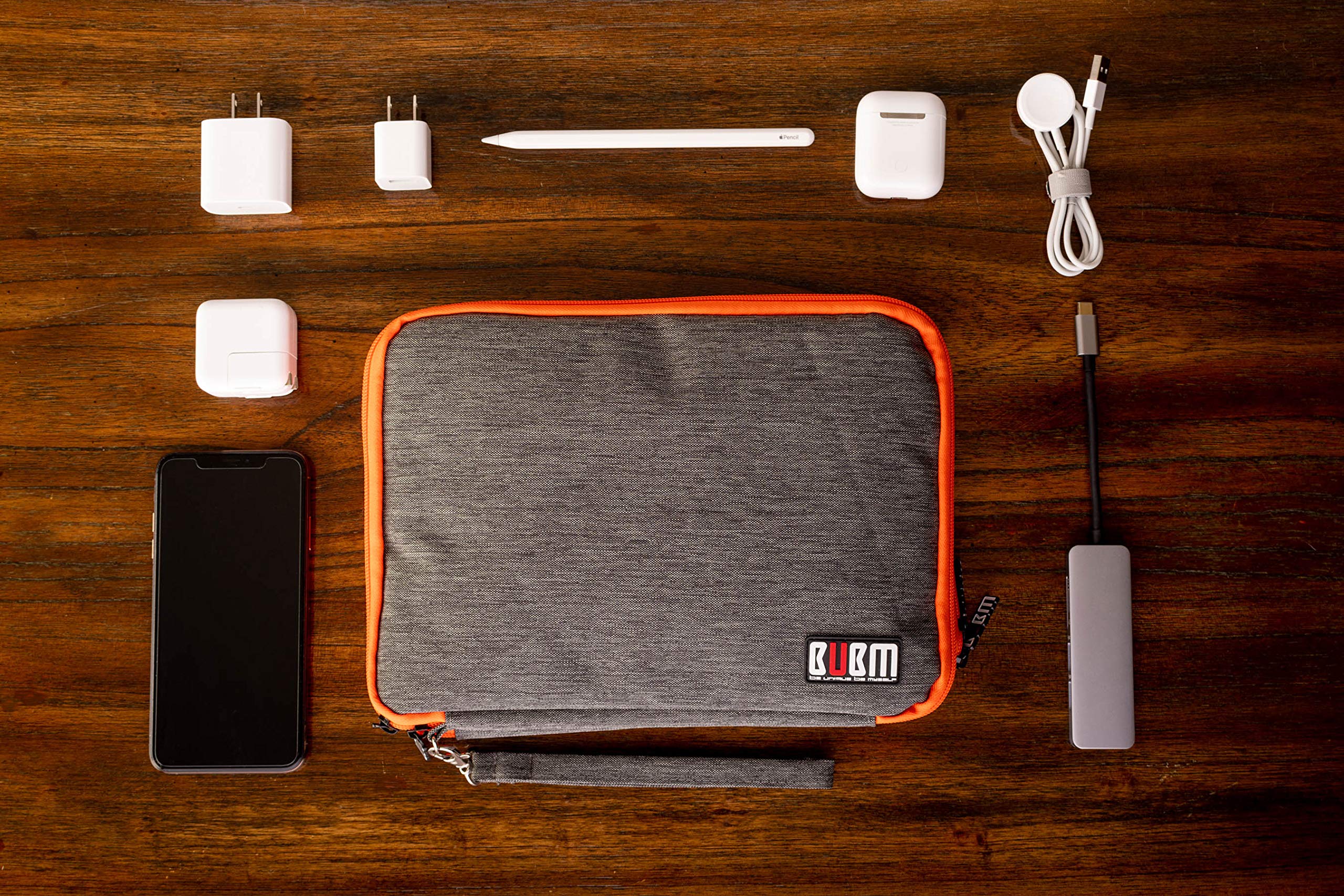 3-Layer Electronics Organizer Travel Case for Tablets, Cables & Chargers - XL Size Fits 10