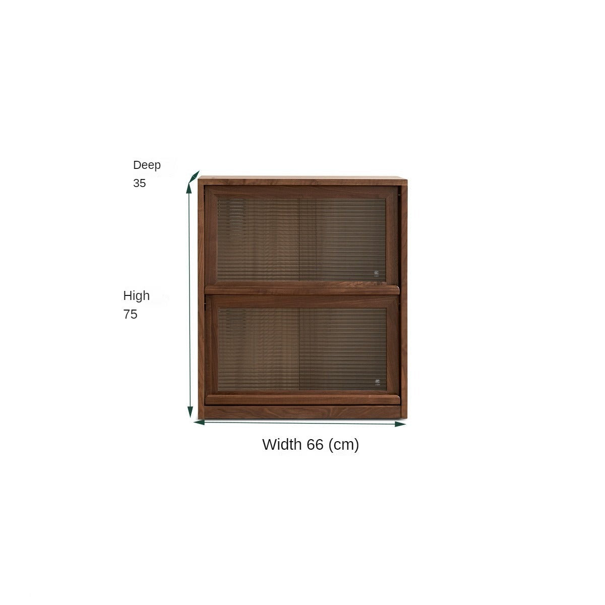 Solid Black Walnut Wood Bookshelf - Low Profile Wall Mounted or Floor Standing Cabinet for Living Room, Bedroom & Home Office Storage