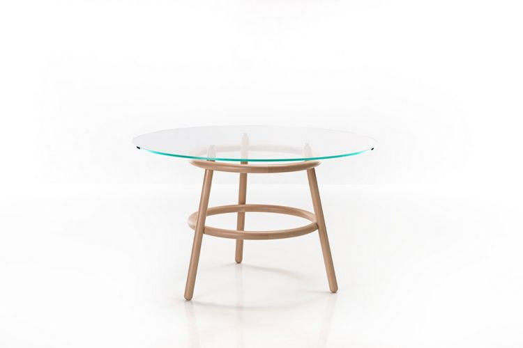 GTV Vico Magistretti 03 02 Bentwood Dining Table - Modern Wooden Round Table for Kitchen, Dining Room & Small Space Decor