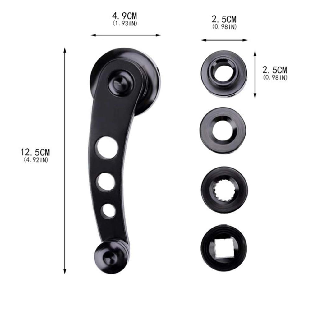 Universal Black Car Window Crank Handle - 1 Pair for Trucks & Wagons - Easy Replacement