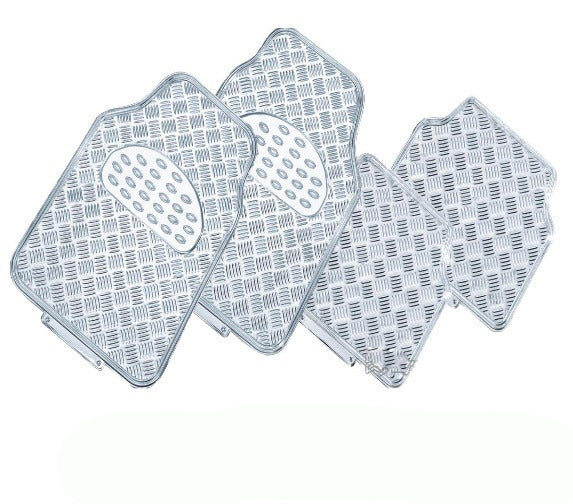 Premium Checkerplate Metallic Car Floor Mats - Black, Carbon, Blue, Red, Pink, Chrome, Silver, Purple - Durable & Stylish Protection for Cars, Trucks, SUVs - Perfect for Daily Commute, Road Trips & Off-Road Adventures