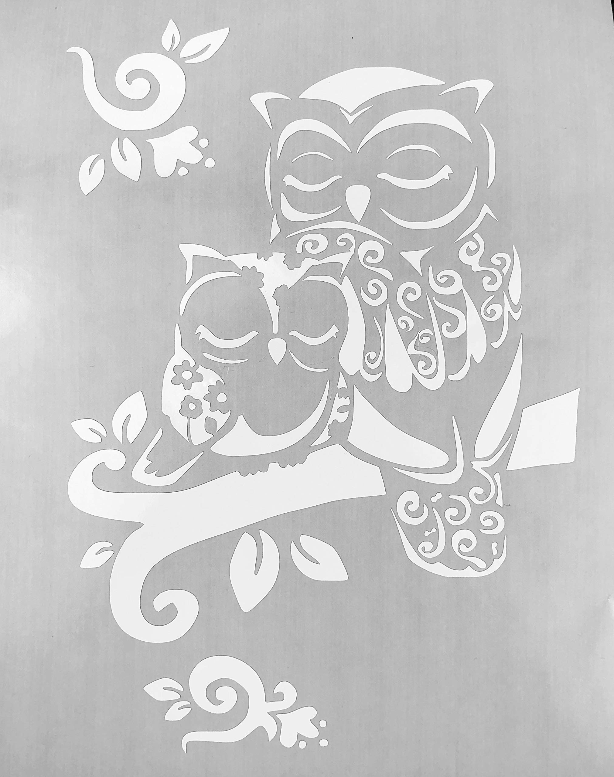 Owl Mom with Baby White Vinyl Decal - Waterproof Sticker for Nursery, Laptop, Car Window - Perfect Gift for Mother's Day & Baby Showers