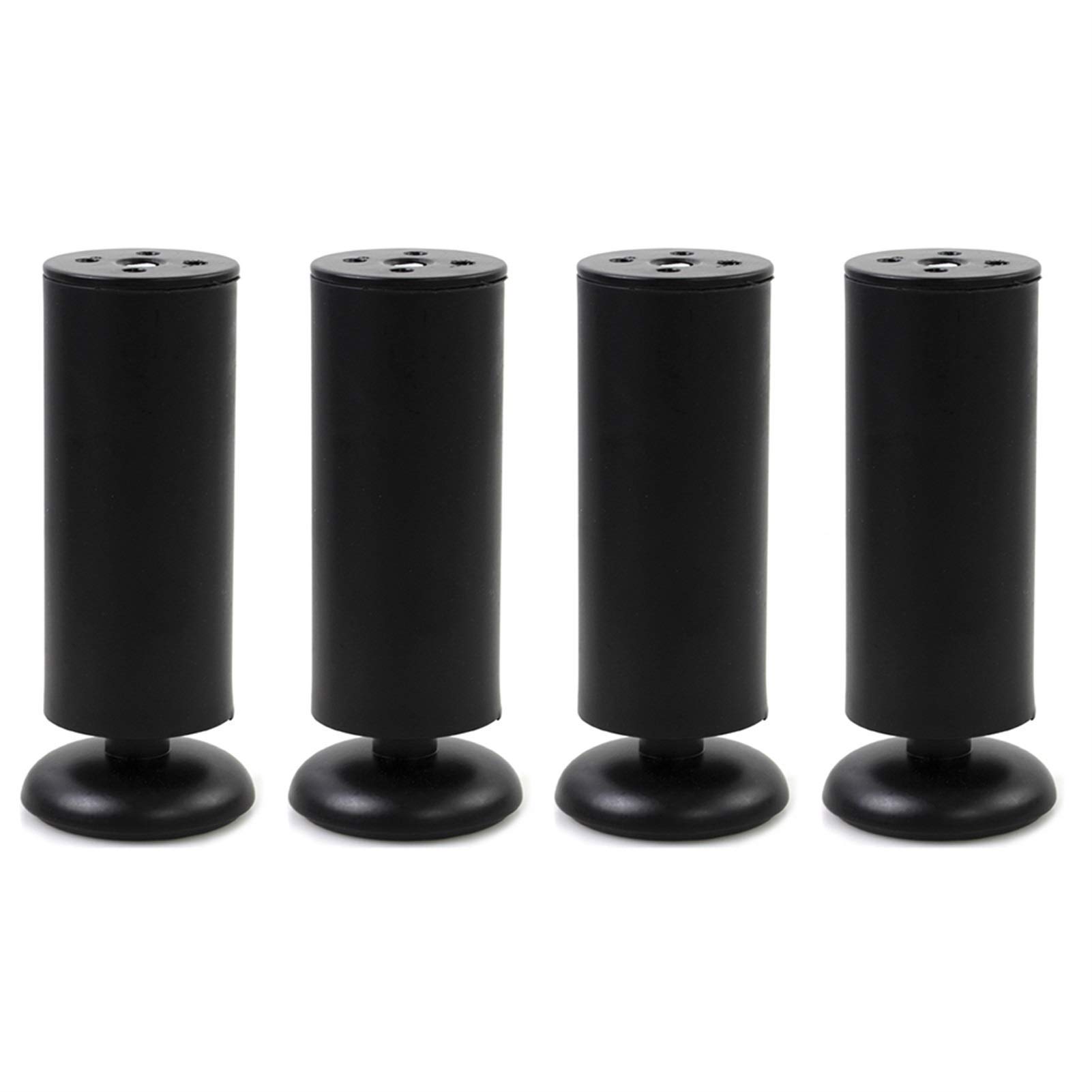 4PCS 18CM Adjustable Stainless Steel Furniture Legs - Heavy Duty Black Cabinet Table Bed Sofa Feet for Living Room, Bedroom & Office Furniture Upgrade