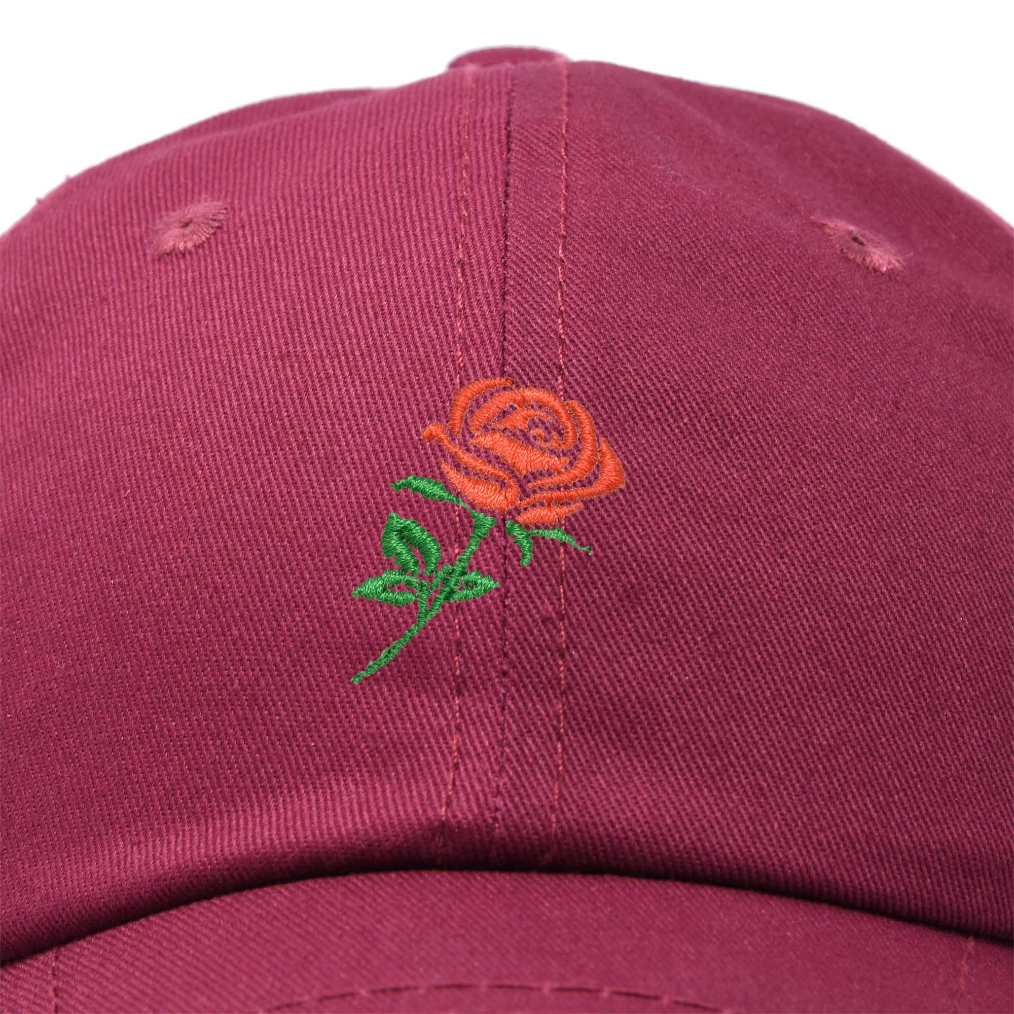 Premium Embroidered Red Rose Baseball Cap for Women - Fashionable Adjustable Dad Hat - Perfect for Outdoor Activities, Gardening, and Casual Wear