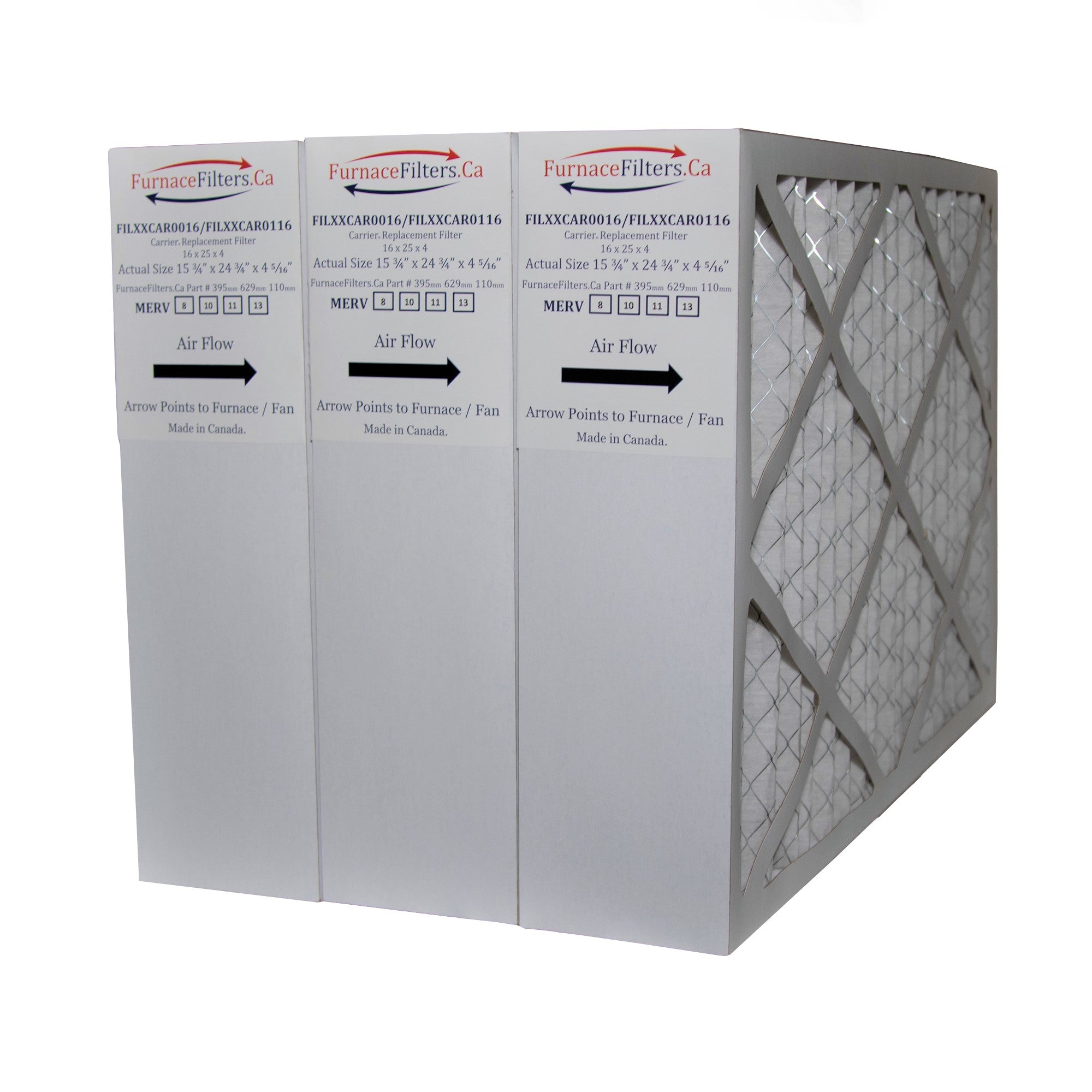 16x25x4 5/16 MERV 13 Furnace Air Filters (3-Pack) - High Efficiency HVAC Filters for Home & Office - Made in Canada by FurnaceFilters.ca - Perfect for Allergy Relief & Improved Indoor Air Quality