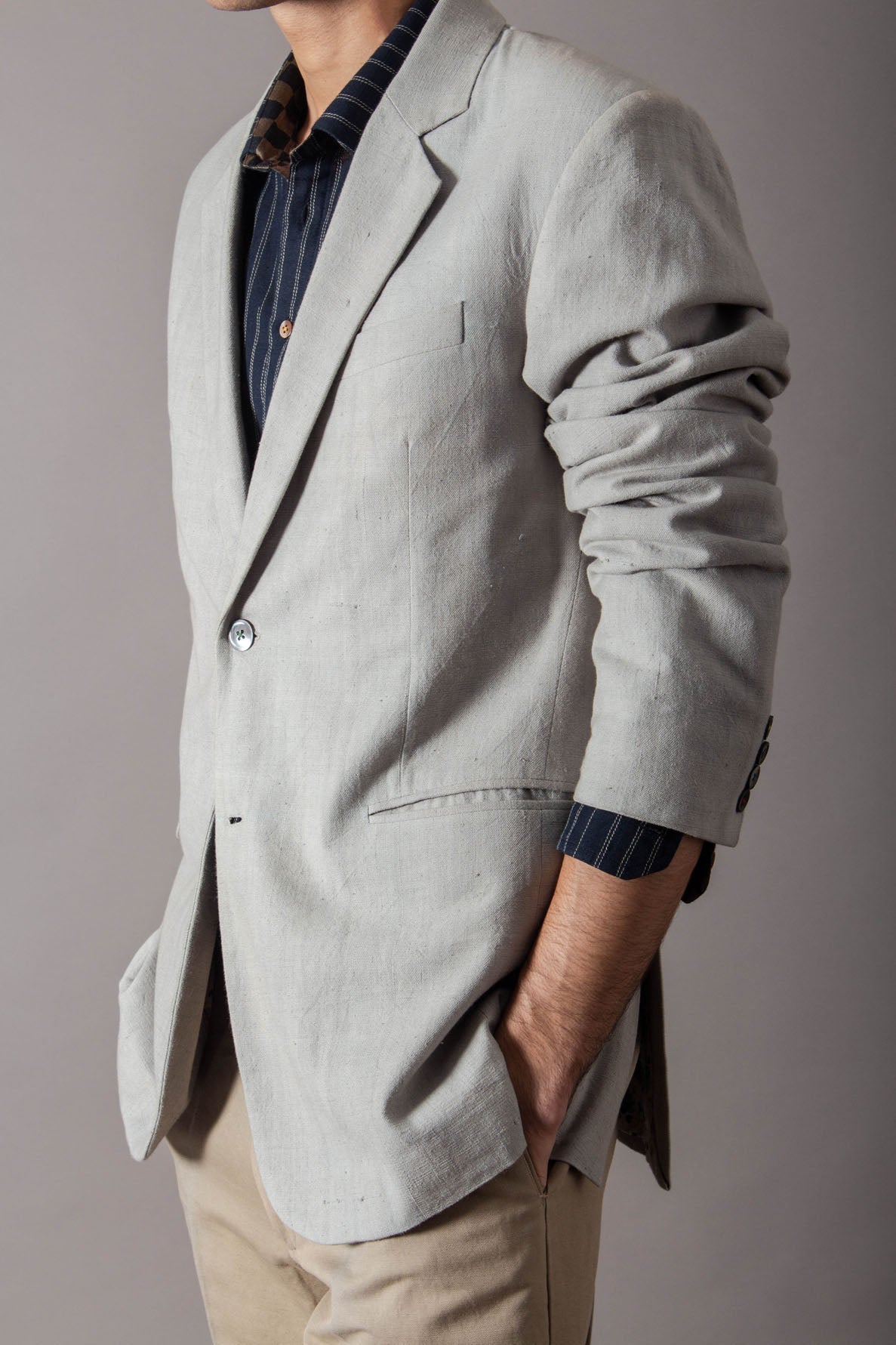 Premium Rana Blazer - Heavyweight Linen Jacket in Ice Blue | Women's Fashion Blazer for Office, Business & Formal Events