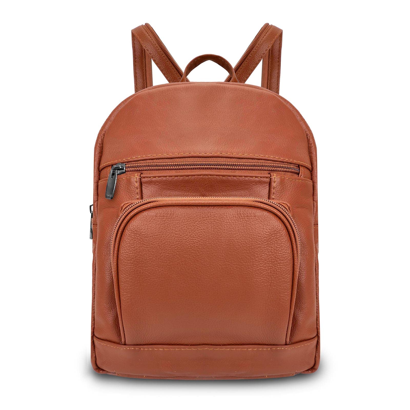 Genuine Leather Mini Backpack for Women - Soft Adjustable Shoulder Straps Travel Backpack Purse - Light Brown - Perfect for Daily Commute, College Campus & Weekend Getaways