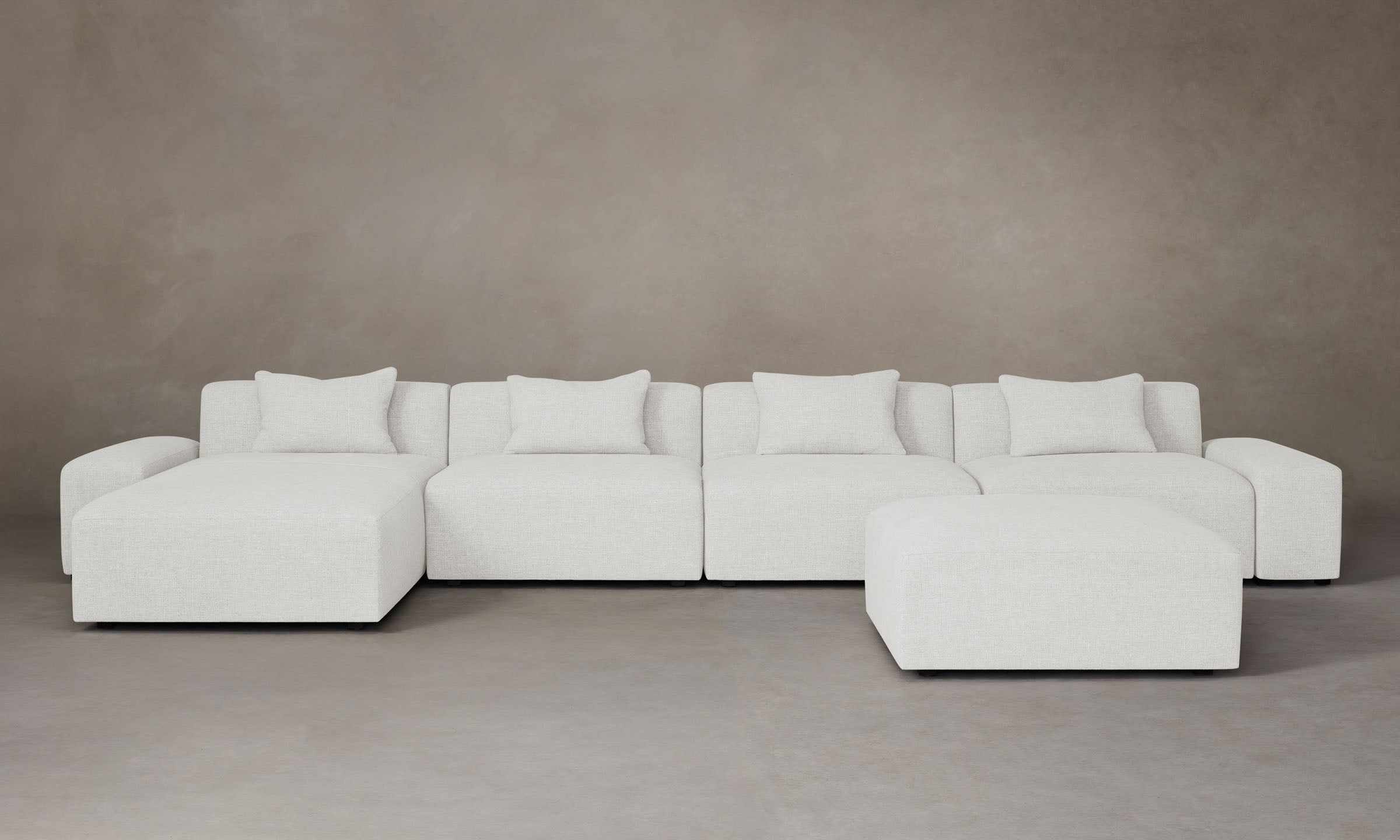 The Breuer Modular Sectional Sofa - Heritage Belgian Linen in Egret | Modern Living Room Furniture for Home & Office Comfort