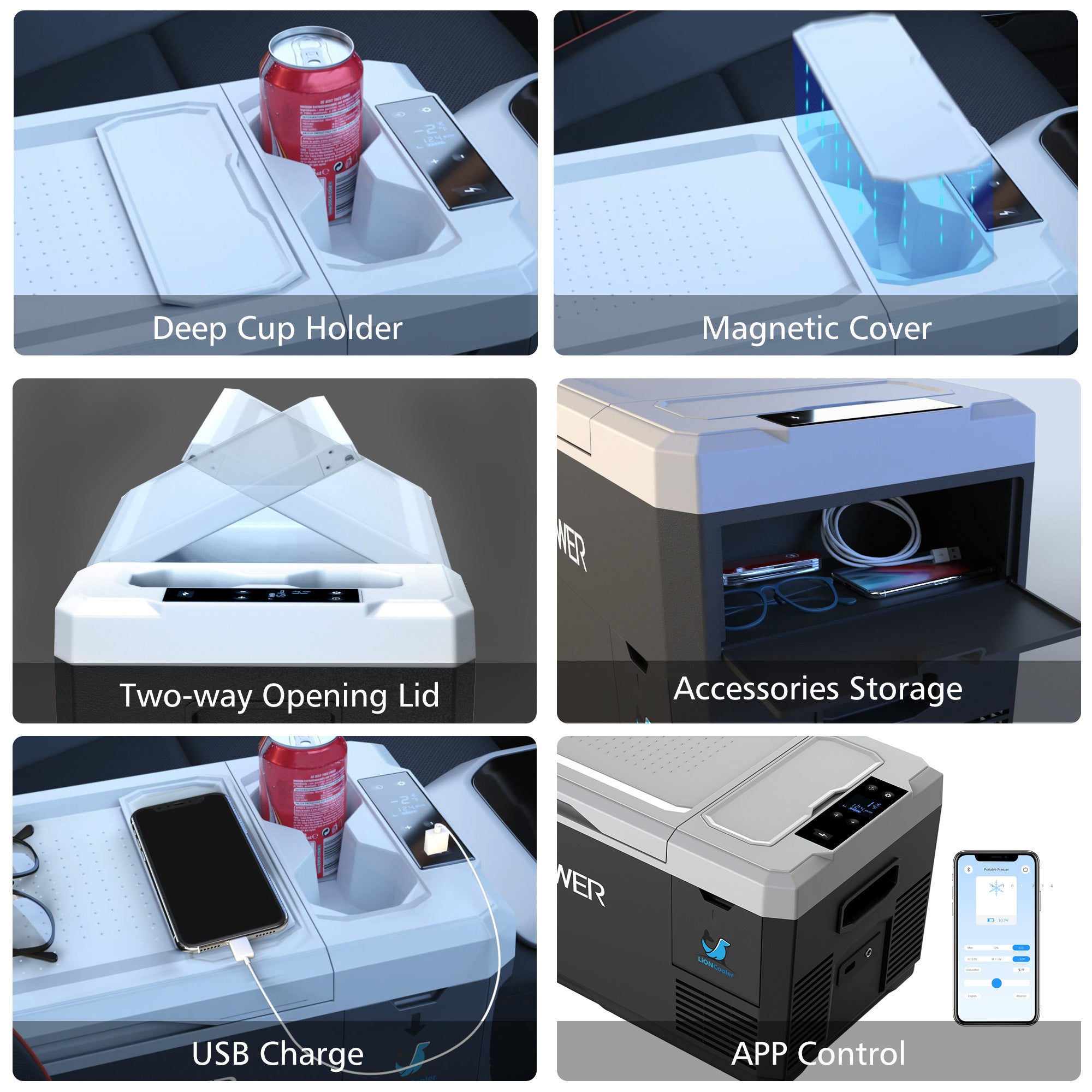 ACOPOWER LiONCooler Mini Solar Powered Car Fridge Freezer - 29 Quart Portable Cooler for Camping, Road Trips & Outdoor Adventures