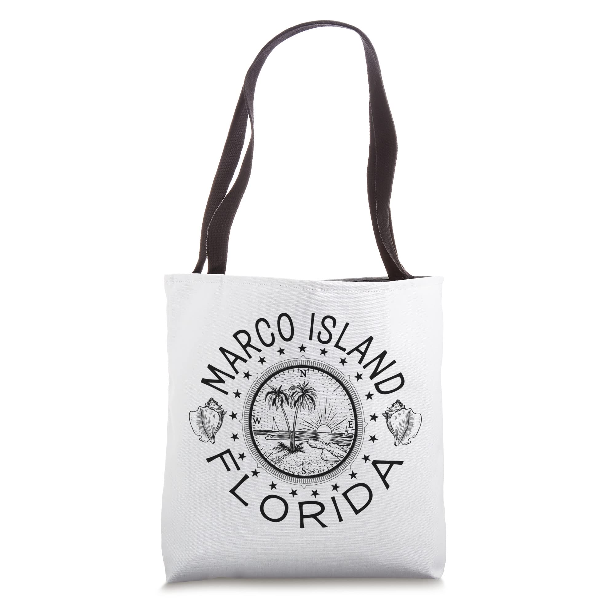 JCombs: Stylish Marco Island Florida Themed Compass Rose Beach Tote Bag - Perfect for Beach Trips, Travel & Shopping
