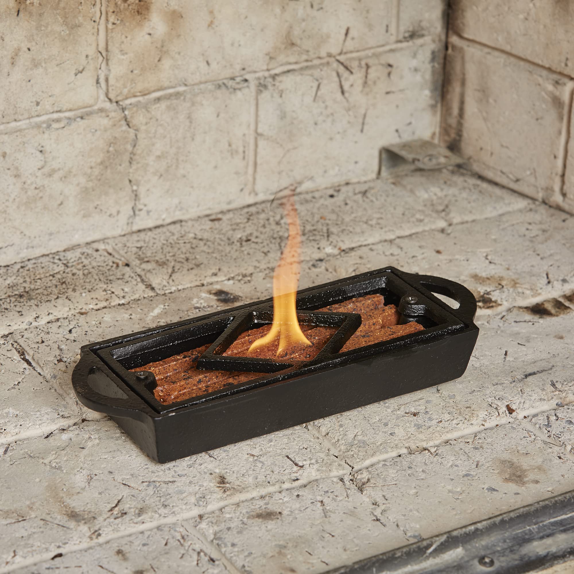 UniFlame Cast Iron Firestarter Tray - Heavy Duty Fireplace Starter Log Holder for Indoor/Outdoor Use - Perfect for Camping, Fire Pits & Wood Stoves (Model C-1137)