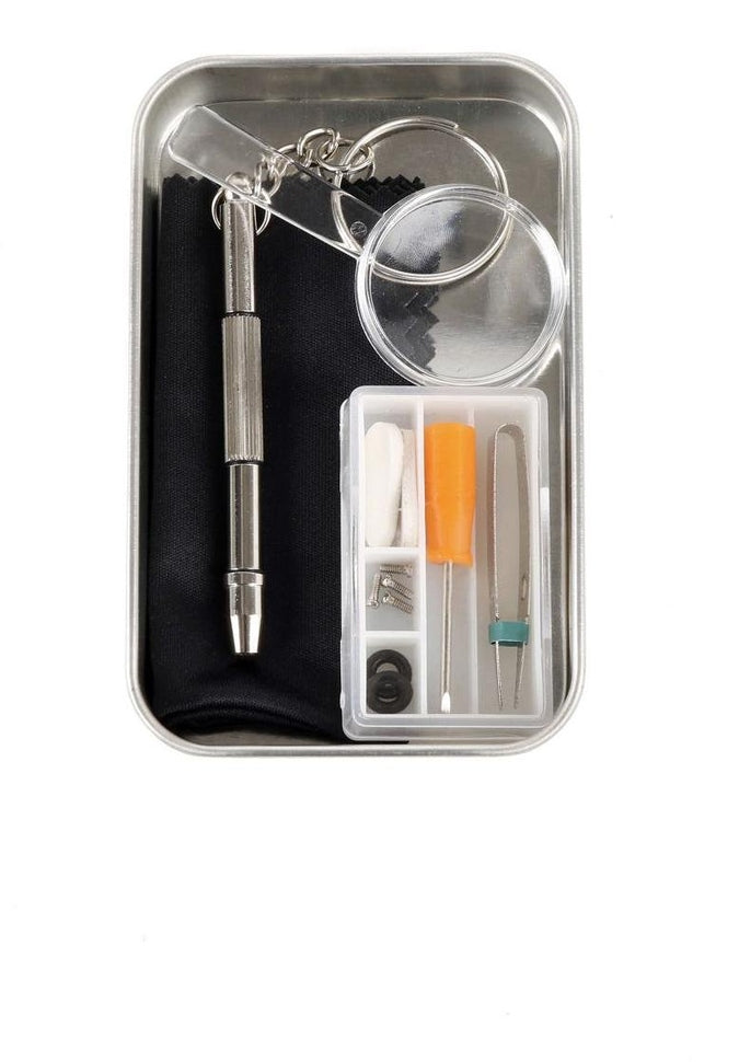 Kikkerland Eyeglass Repair Kit - Complete Eyewear Repair Tool Set with Screwdriver & Spare Parts - Fix Broken Glasses at Home, Office or Travel