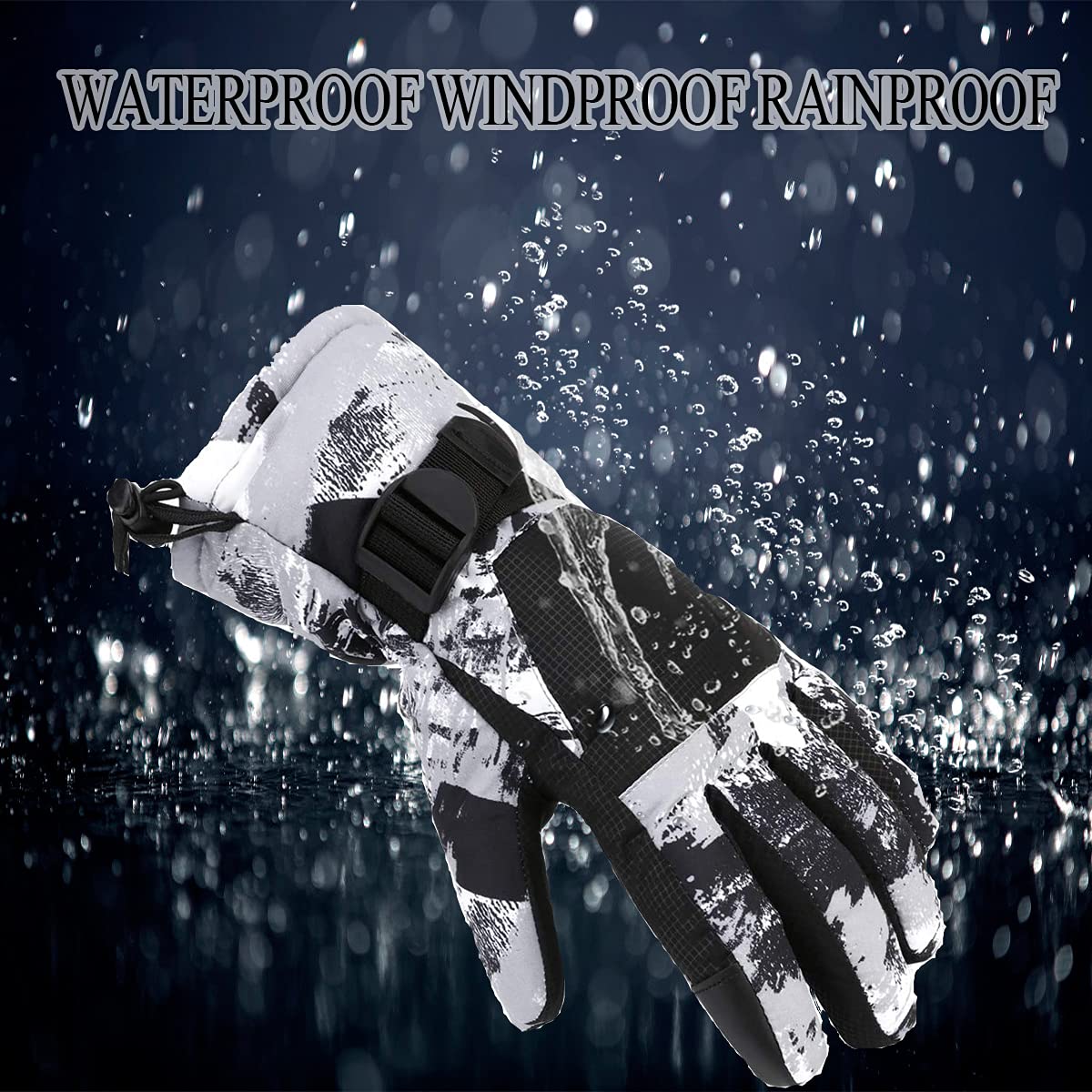 ZEAUBiM Kids Winter Waterproof Ski Gloves - Warm Touchscreen Snowboard Gloves for Boys & Girls | Perfect for Skiing, Snowboarding & Outdoor Winter Activities