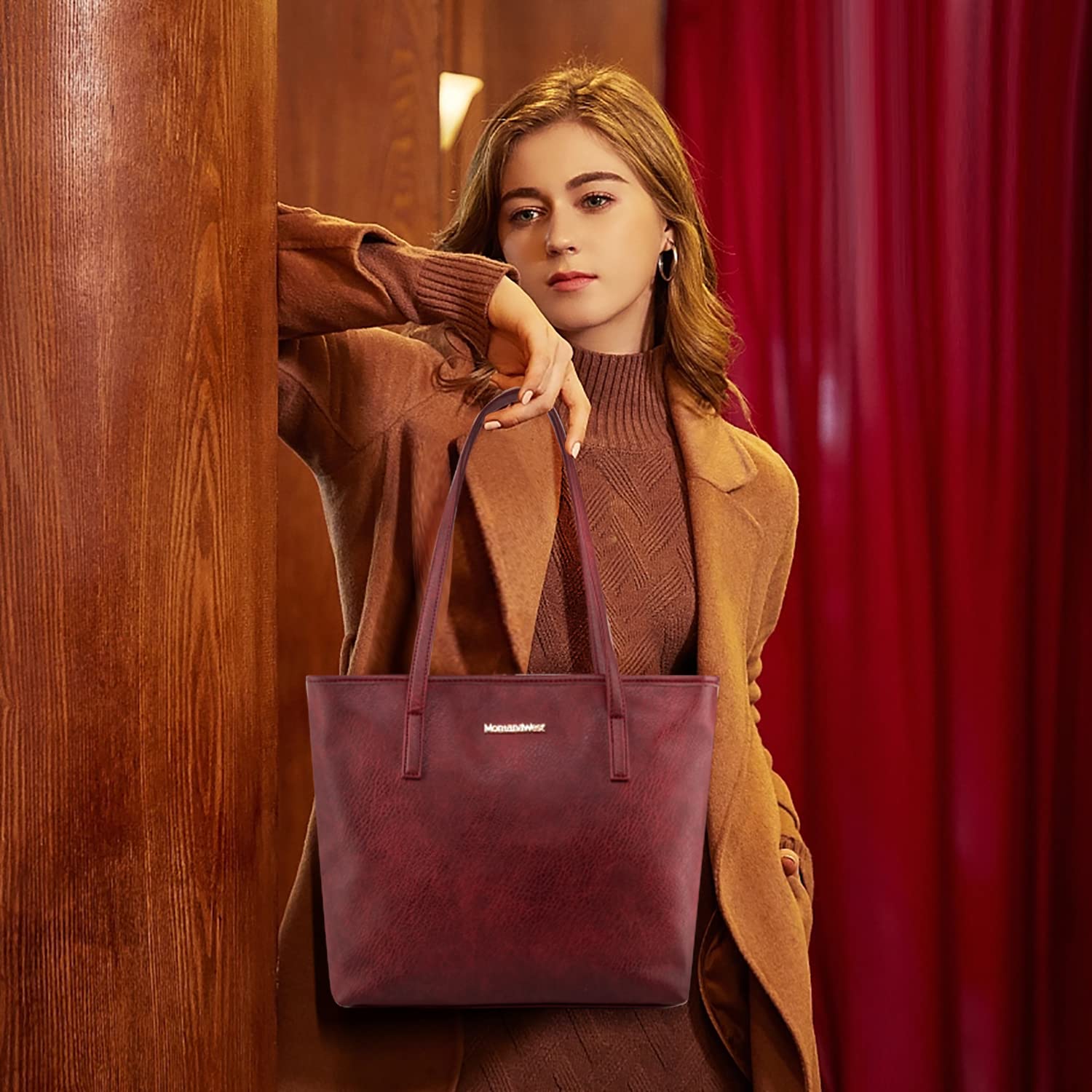 Montana West Vegan Leather Tote Bags for Women - Stylish Top Handle Shoulder Purses & Handbags | Perfect for Work, Travel & Everyday Use
