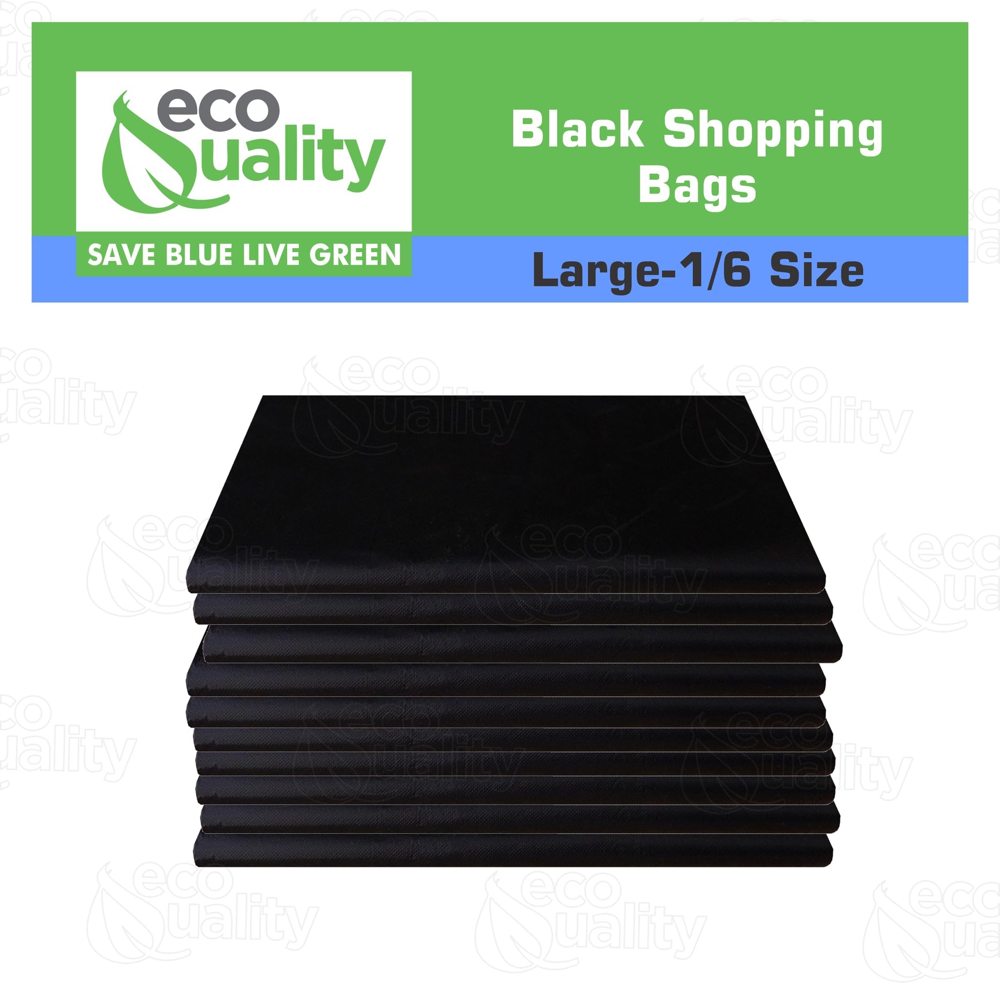 EcoQuality Plastic Black T-Shirt Bags 3000 Count - 1/6 Size Reusable Shopping Bags, Grocery Bags & Poly Bags (11x6x21 Inches, 13 Micron) - Perfect for Retail Stores, Supermarkets, Restaurants & Home Organization