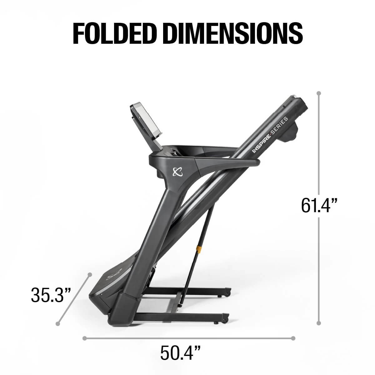 Inspire Series T5S Folding Treadmill for Home Gym - Quiet Electric Running Machine with Incline for Cardio Workouts - Perfect for Small Spaces & Home Fitness Training