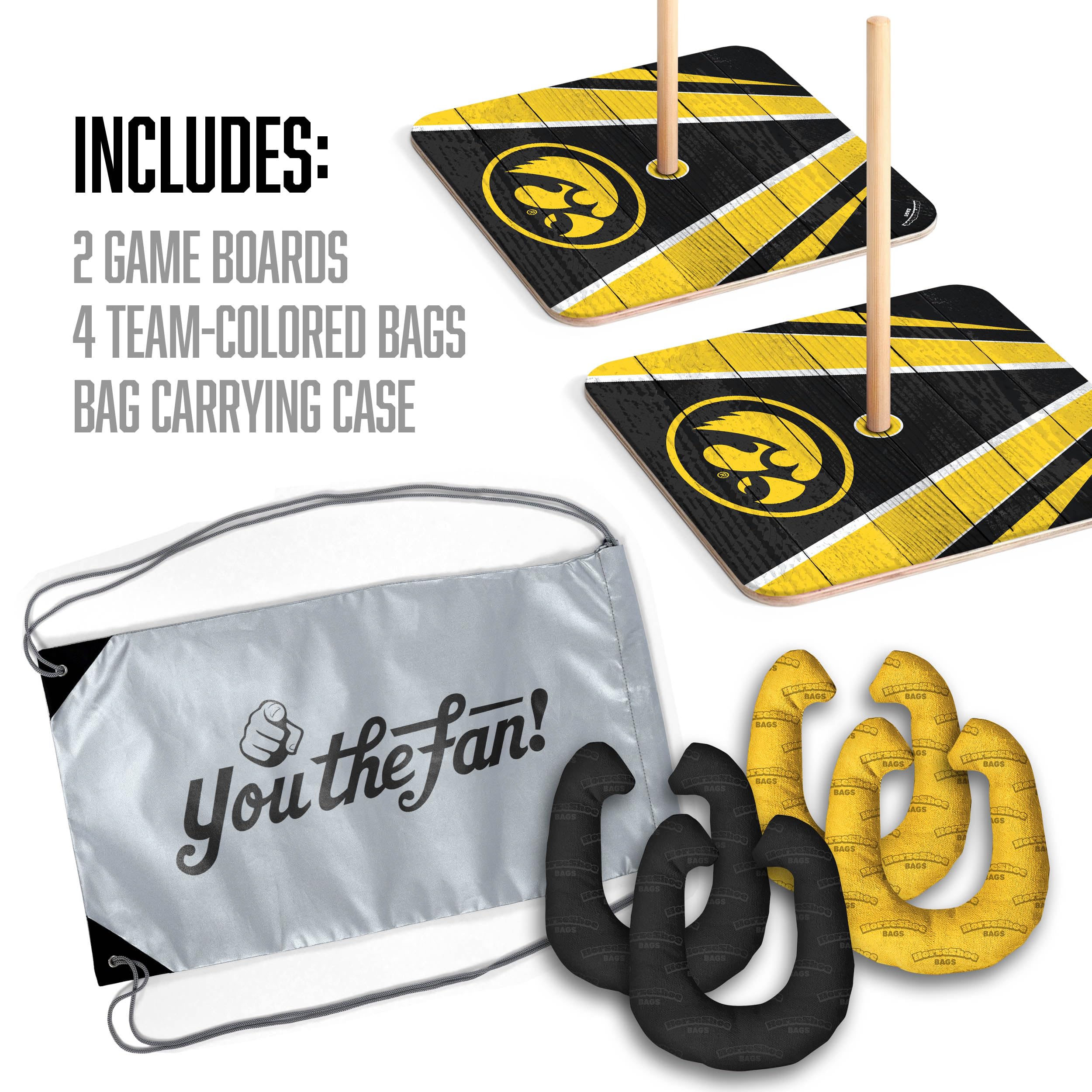 YouTheFan NCAA Iowa Hawkeyes Horseshoe Shaped Crossbody Bag - Perfect for Game Day, Tailgating & Hawkeyes Fan Events