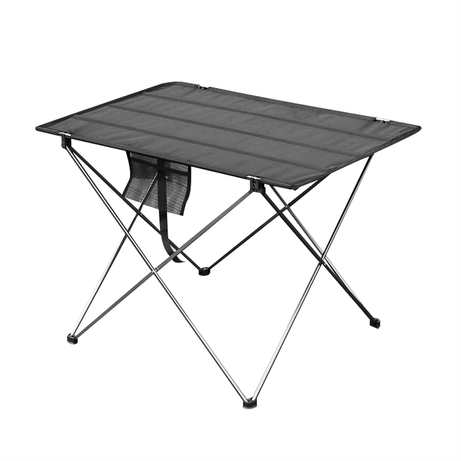 Portable Folding Camping Table & Chair Set - Lightweight Aluminum Outdoor Picnic Beach Furniture for Travel, Backyard, Computer Desk & Bedside Use (Gray)
