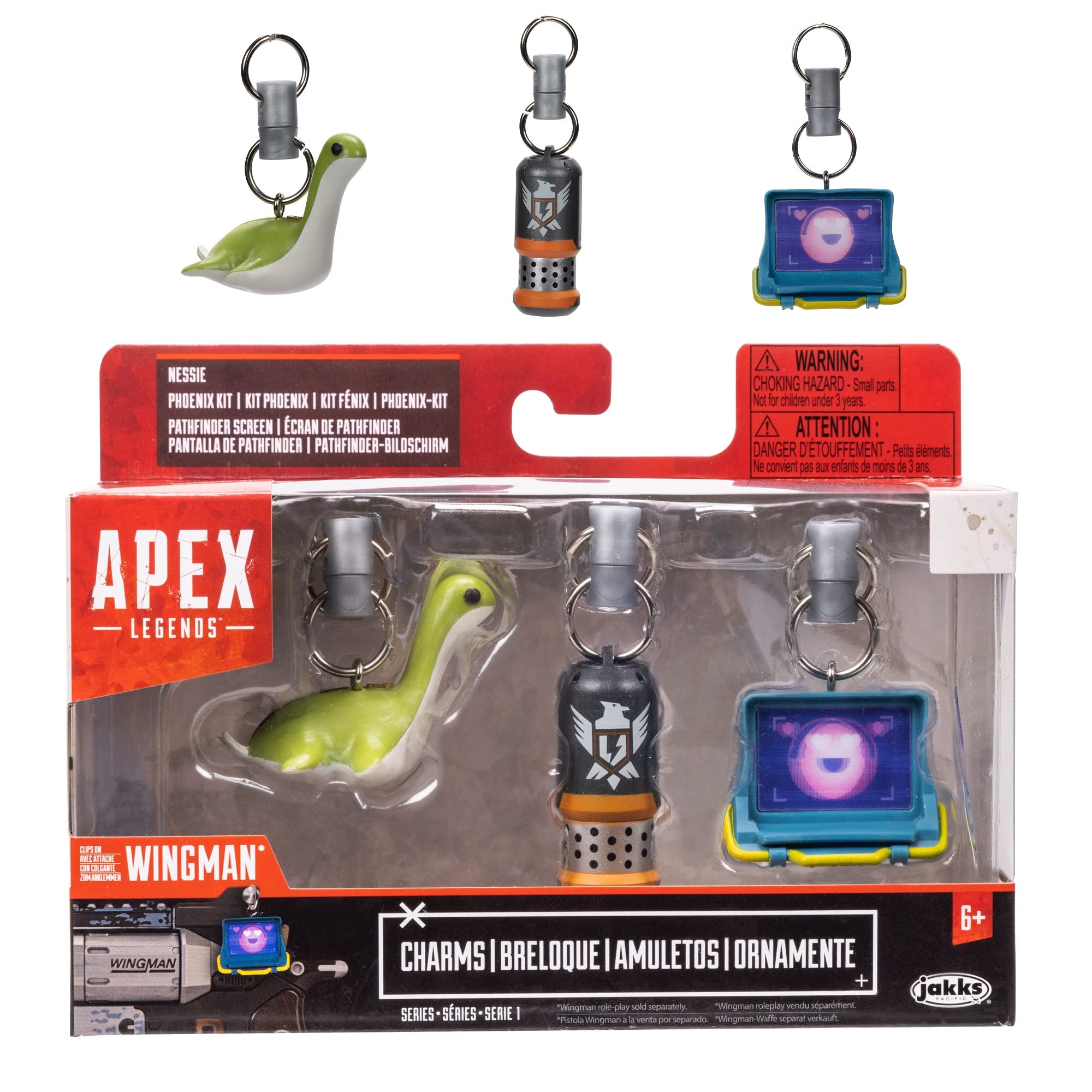 Electronic Arts Apex Legends Charms Series 1 Keychain Set - Includes Pathfinder Screen, Nessie & Phoenix Kit Charms - Compatible with Wingman Pistol - Perfect for Gaming Enthusiasts & Collectors