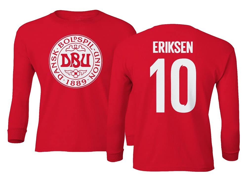 Denmark #10 Eriksen Soccer Jersey - Youth Long Sleeve Football Shirt 2020 | Spark Apparel | Perfect for Match Day & Fan Support