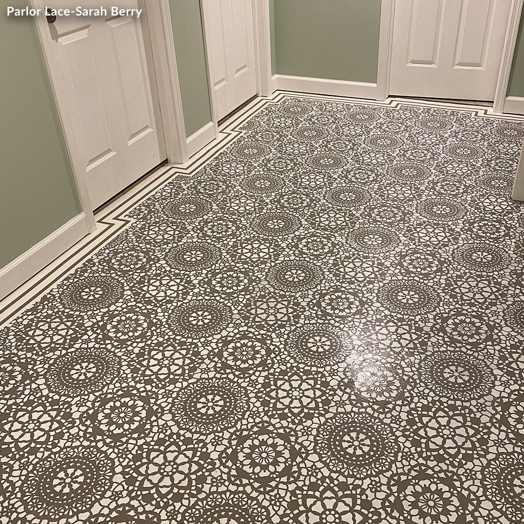 Parlor Lace Wall Stencil - Elegant Victorian Floral Pattern for DIY Home Decor, Wall Painting, and Interior Design Projects