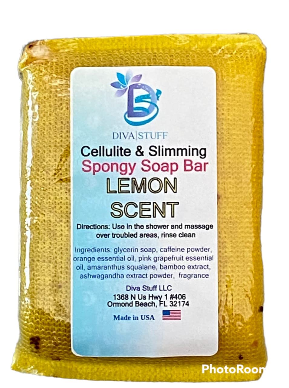 Diva Stuff Cellulite & Slimming Soap Bar with Caffeine, Bamboo Extract, Ashwagandha - Lemon Sugar Scented for Body Contouring & Skin Tightening - Perfect for Post-Workout, Spa Days & At-Home Body Treatments