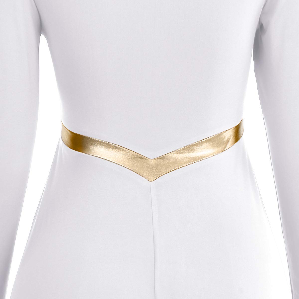 Metallic Cross Praise Dance Dresses for Women - Liturgical Worship Long Sleeve Loose Fit Full Length Dress - Perfect for Church Performances, Gospel Choir & Spiritual Dance Events