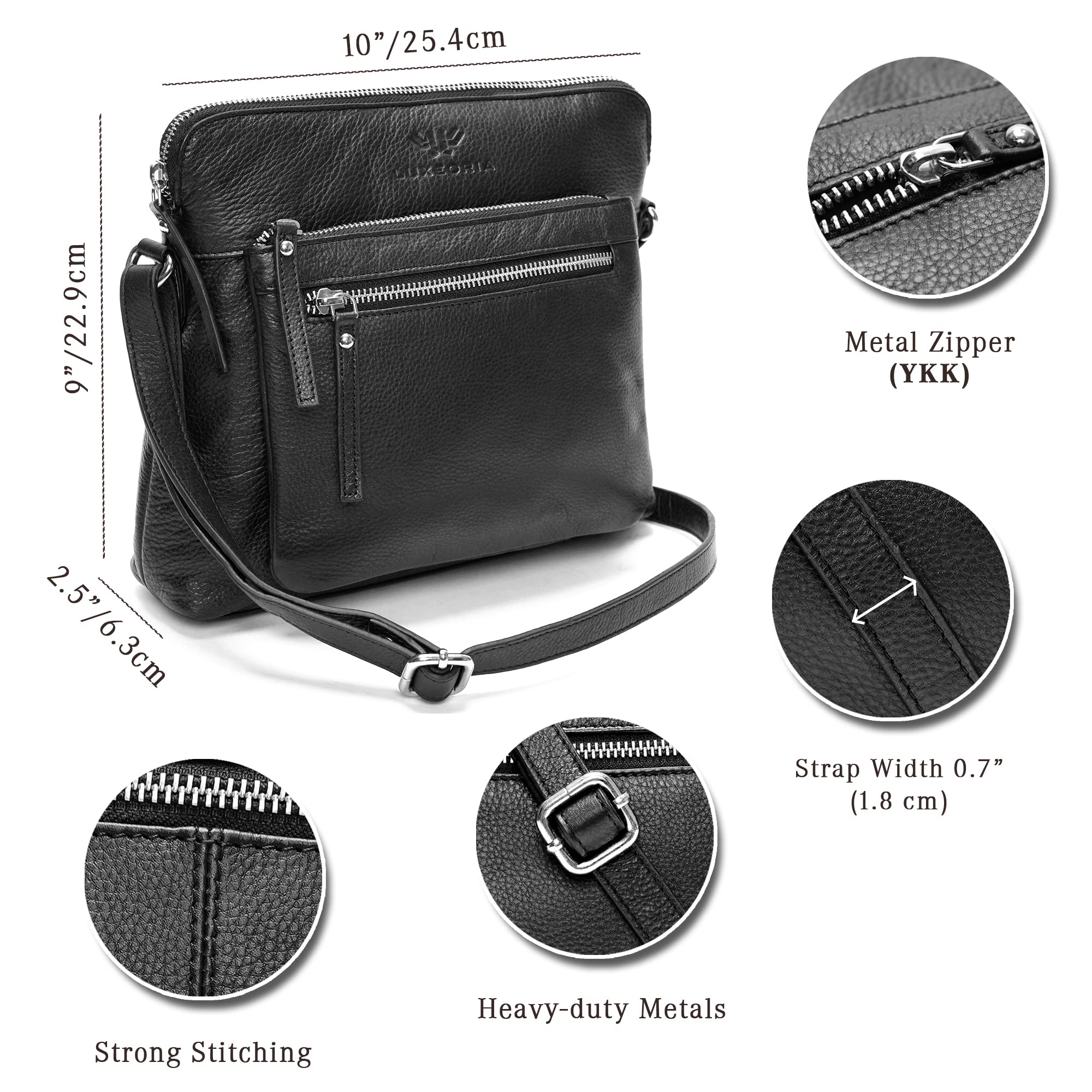 Genuine Leather Crossbody Bags for Women - Premium Handmade Leather Shoulder Purse with Adjustable Strap | Perfect for Work, Travel & Everyday Use