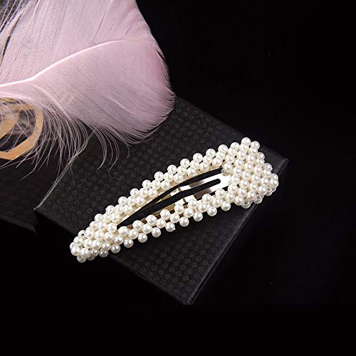 Elegant Korean Pearl Hair Clip for Women - Silver Snap Barrette Hairpin, Fashion Hair Accessories for Wedding, Party & Everyday Styling